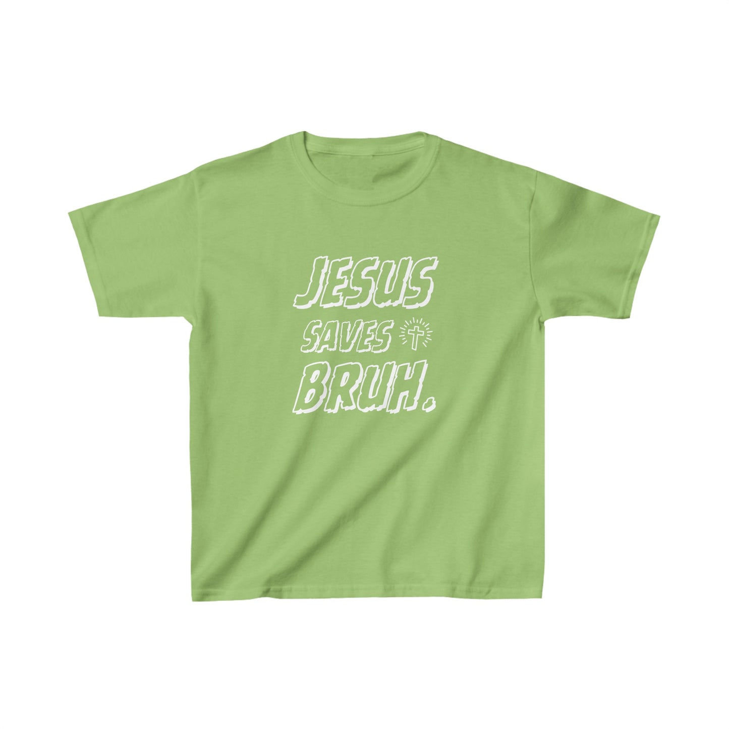 Jesus Saves Bruh Boy's Tshirt (White Logo) - Sweet Baby Jeez Teez