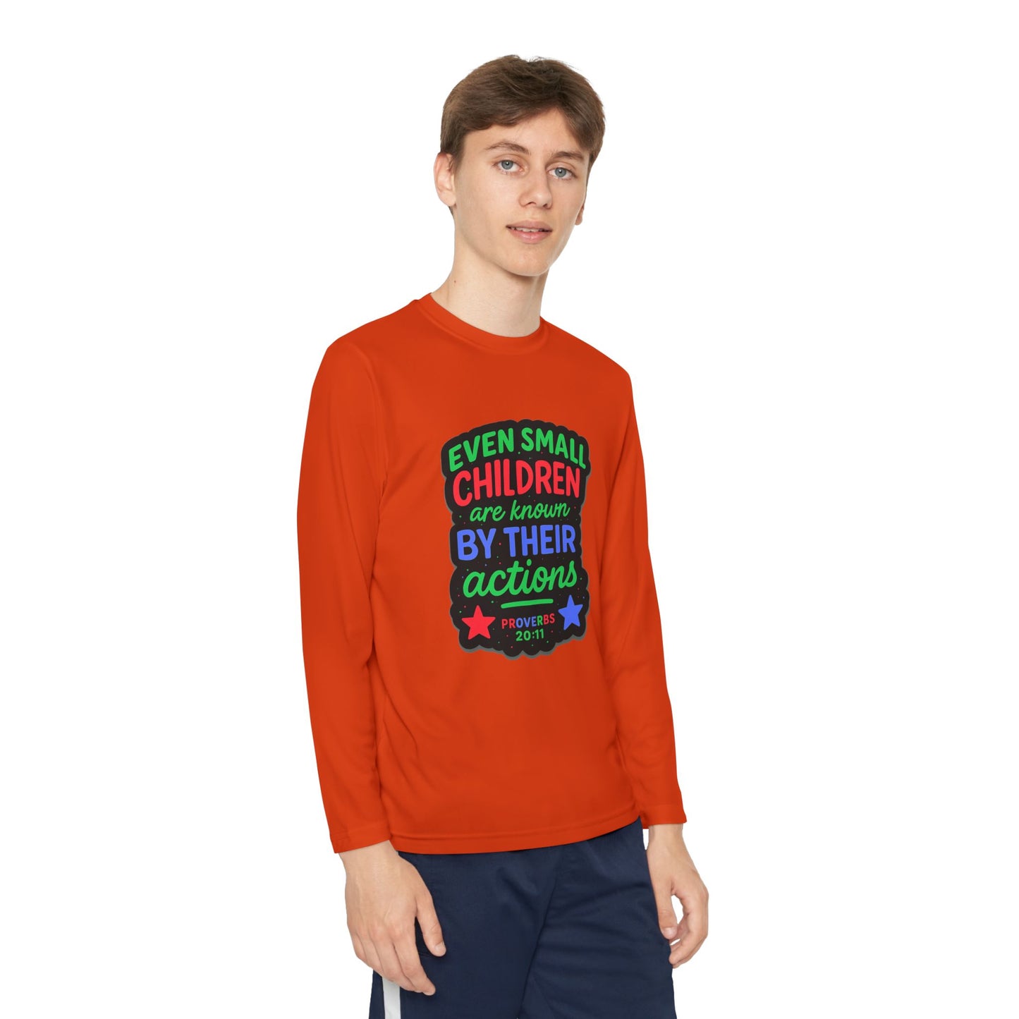 "Even Small Children" Proverbs 20:11 Boy's Bible Verse Long Sleeve Tshirt
