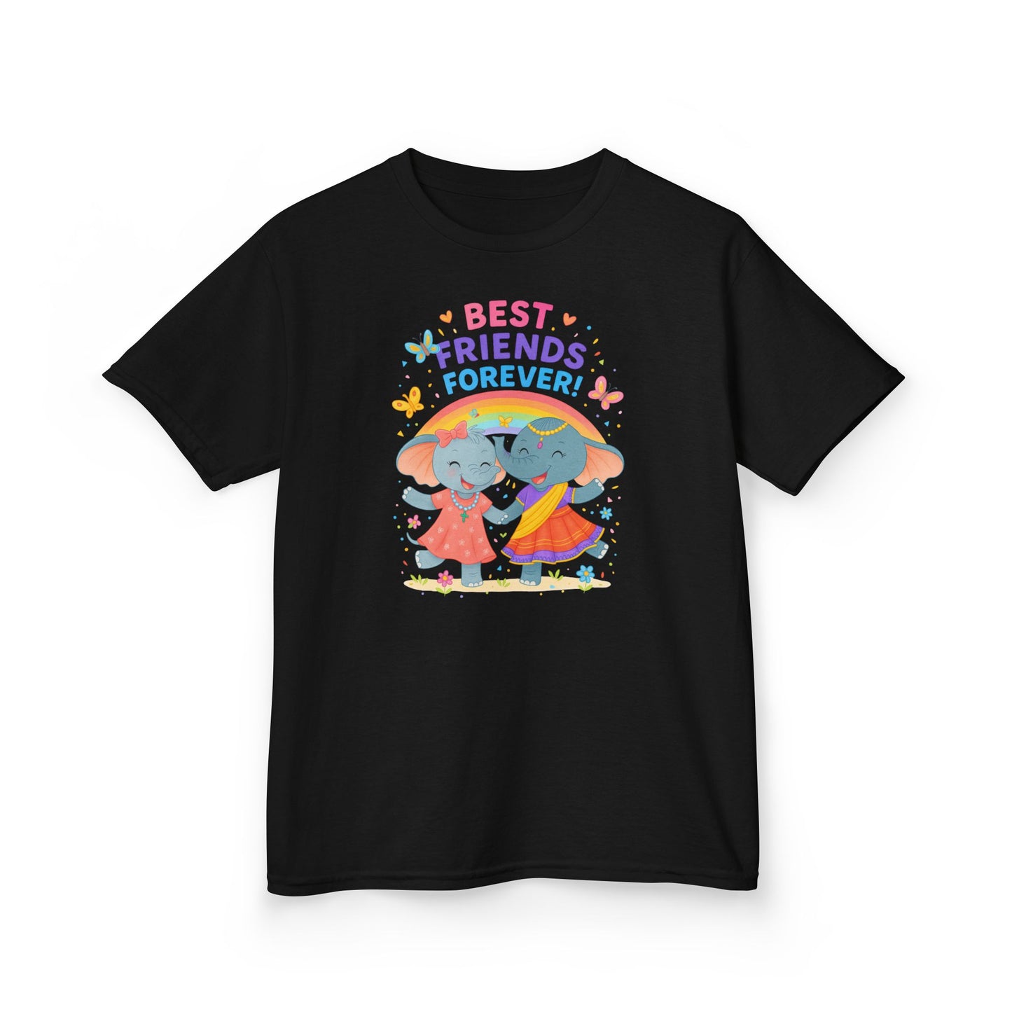 Ellalee the Elephant (TM) and Raja, Best Friends Forever Kids Tshirt