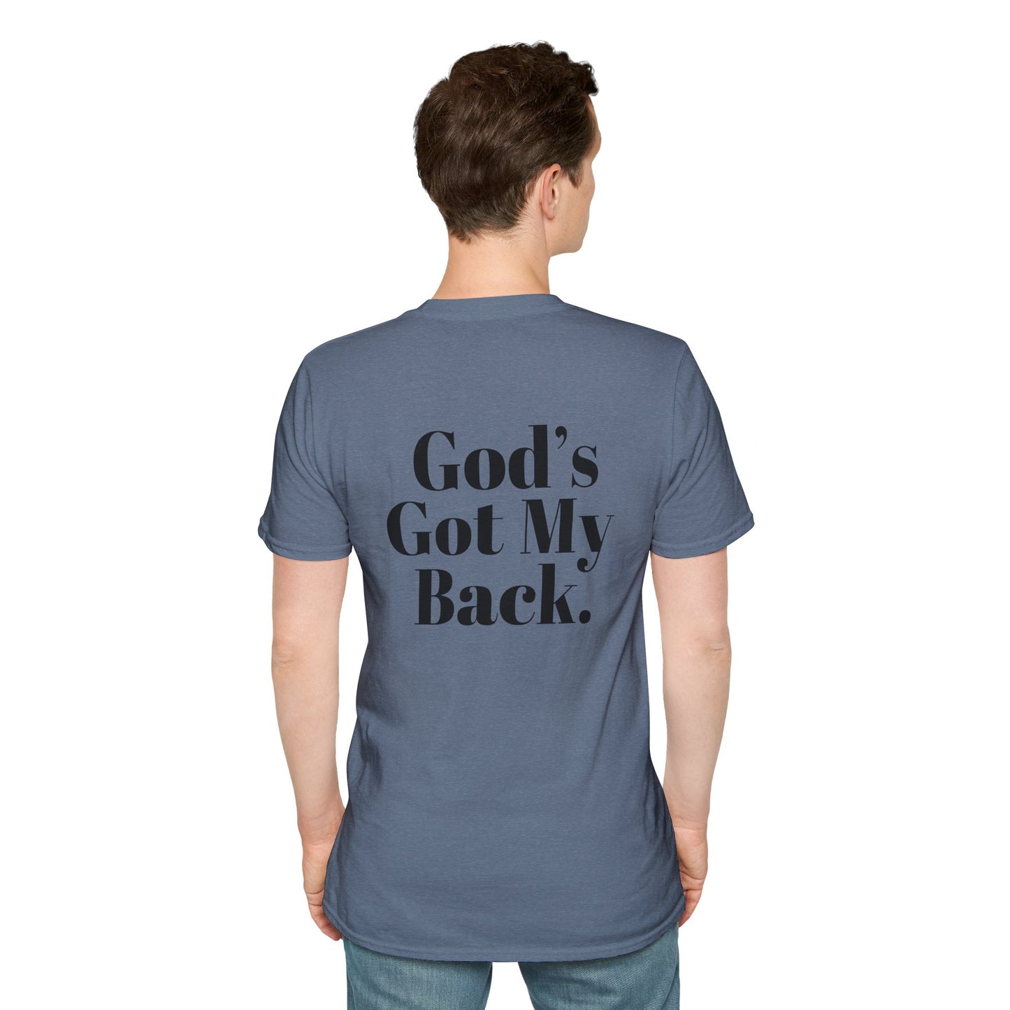 God's Got My Back Men's Tshirt (Black Logo) - Sweet Baby Jeez Teez