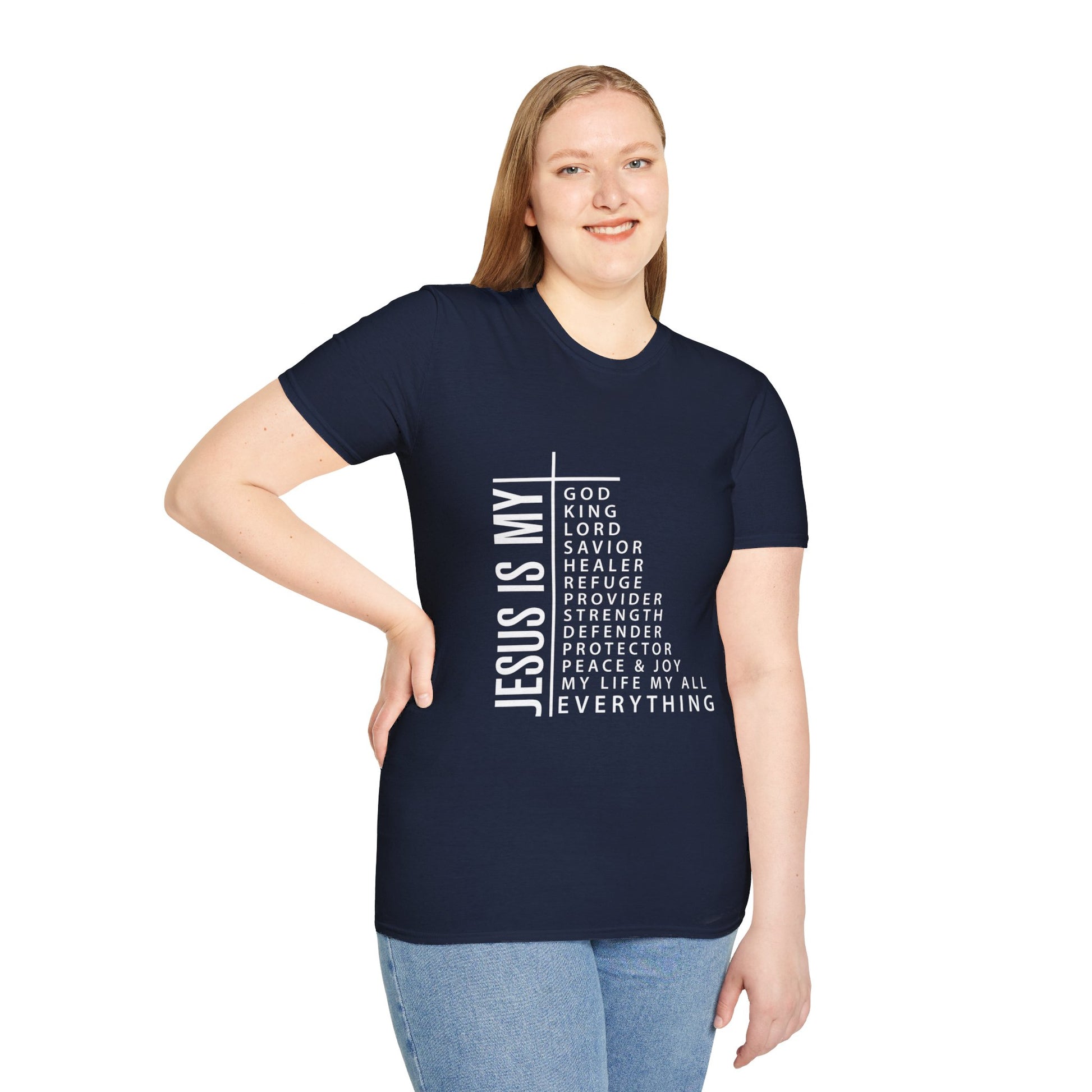 Jesus is My Women's Relaxed/Plus Tshirt (White Logo) - Sweet Baby Jeez Teez