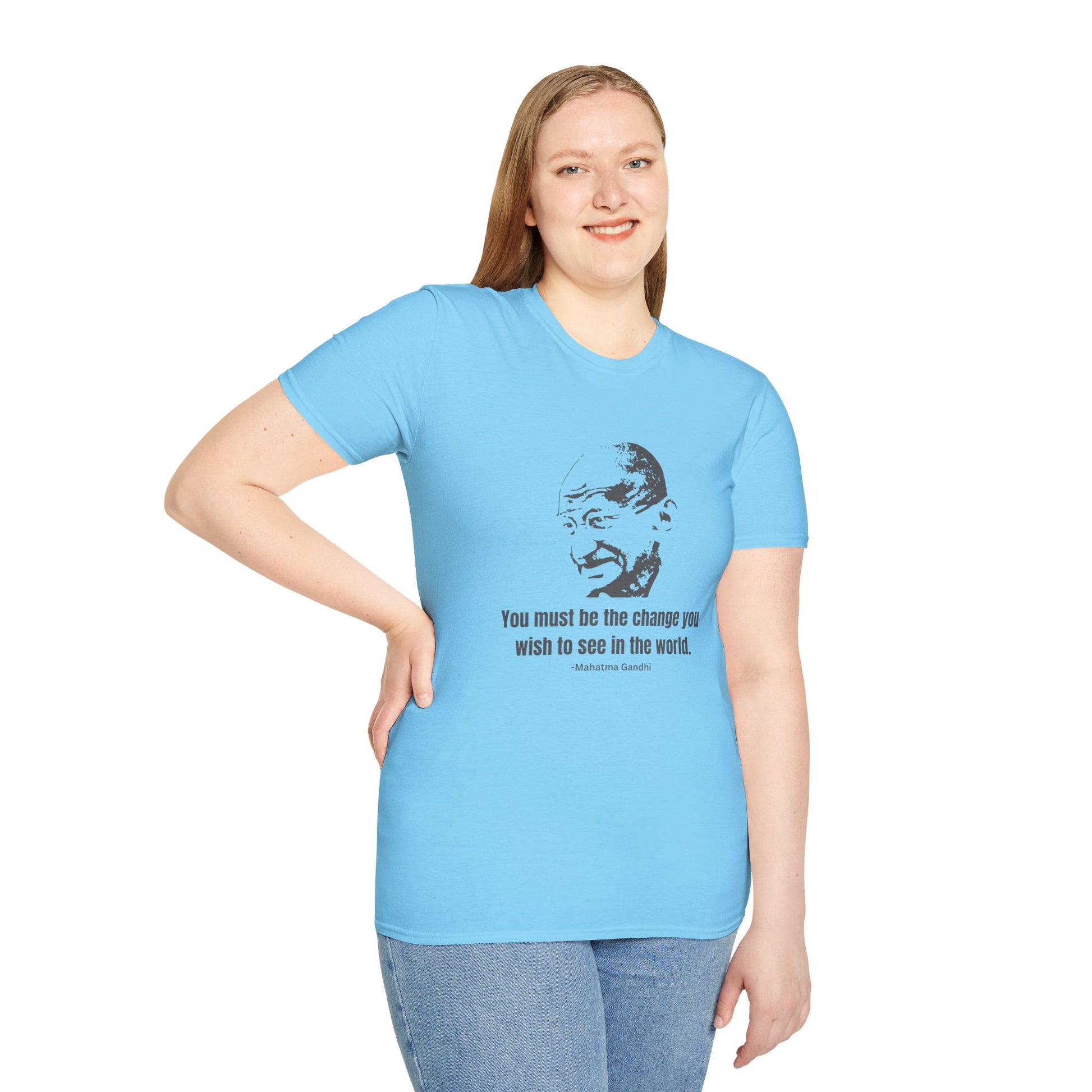 Be the Change Women's Relaxed/Plus Tshirt (IW Gray Logo) - Sweet Baby Jeez Teez