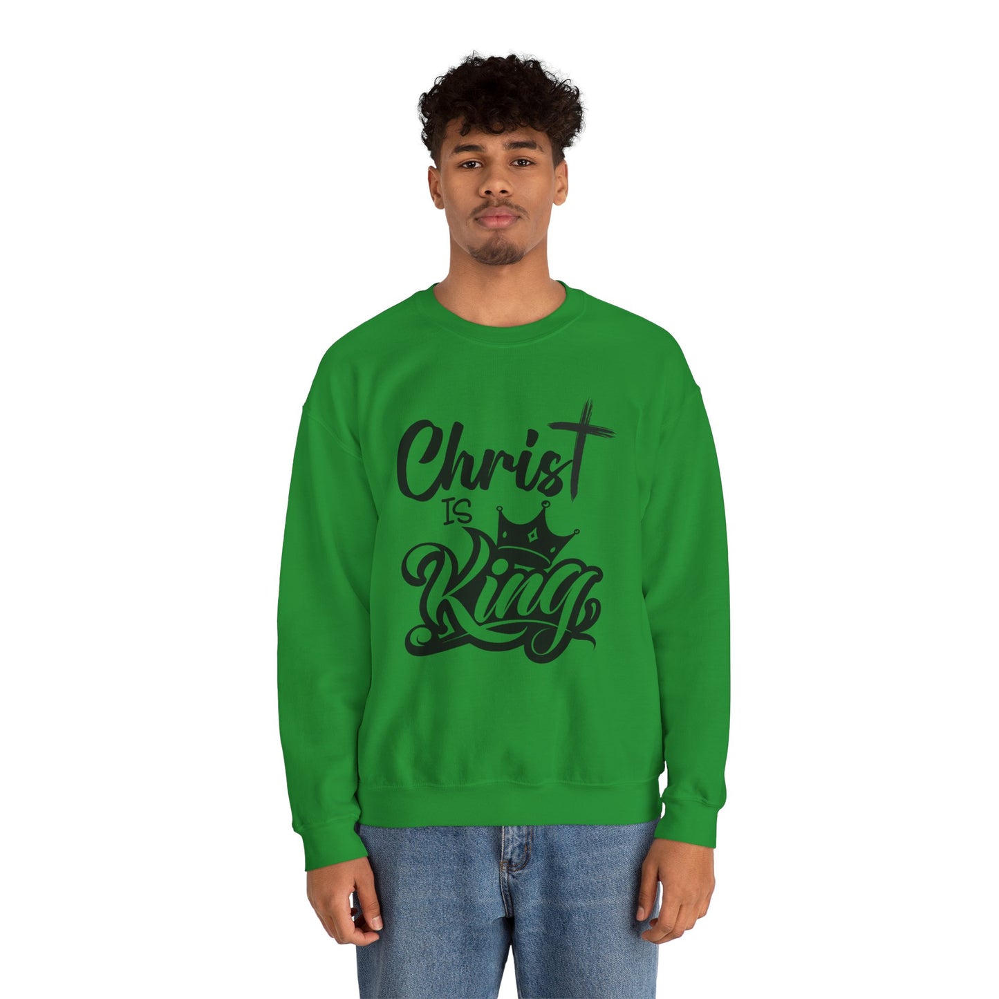 "Christ is King" Unisex Crewneck Sweatshirt - Sweet Baby Jeez Teez