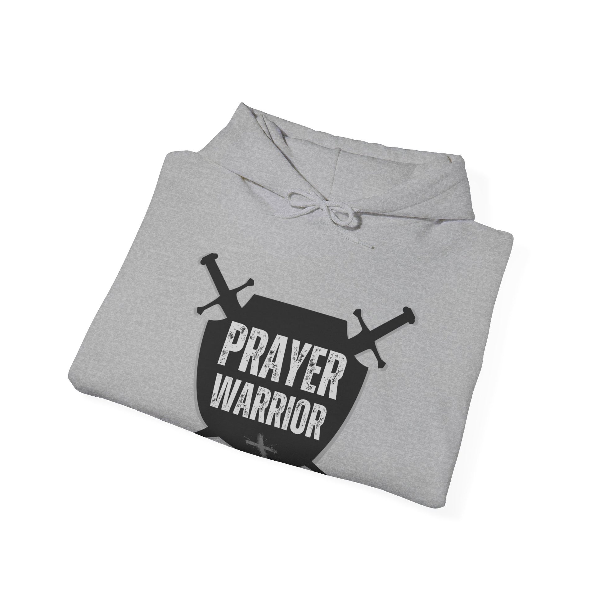 Prayer Warrior Shield Men's Hoodie (Black Logo) - Sweet Baby Jeez Teez