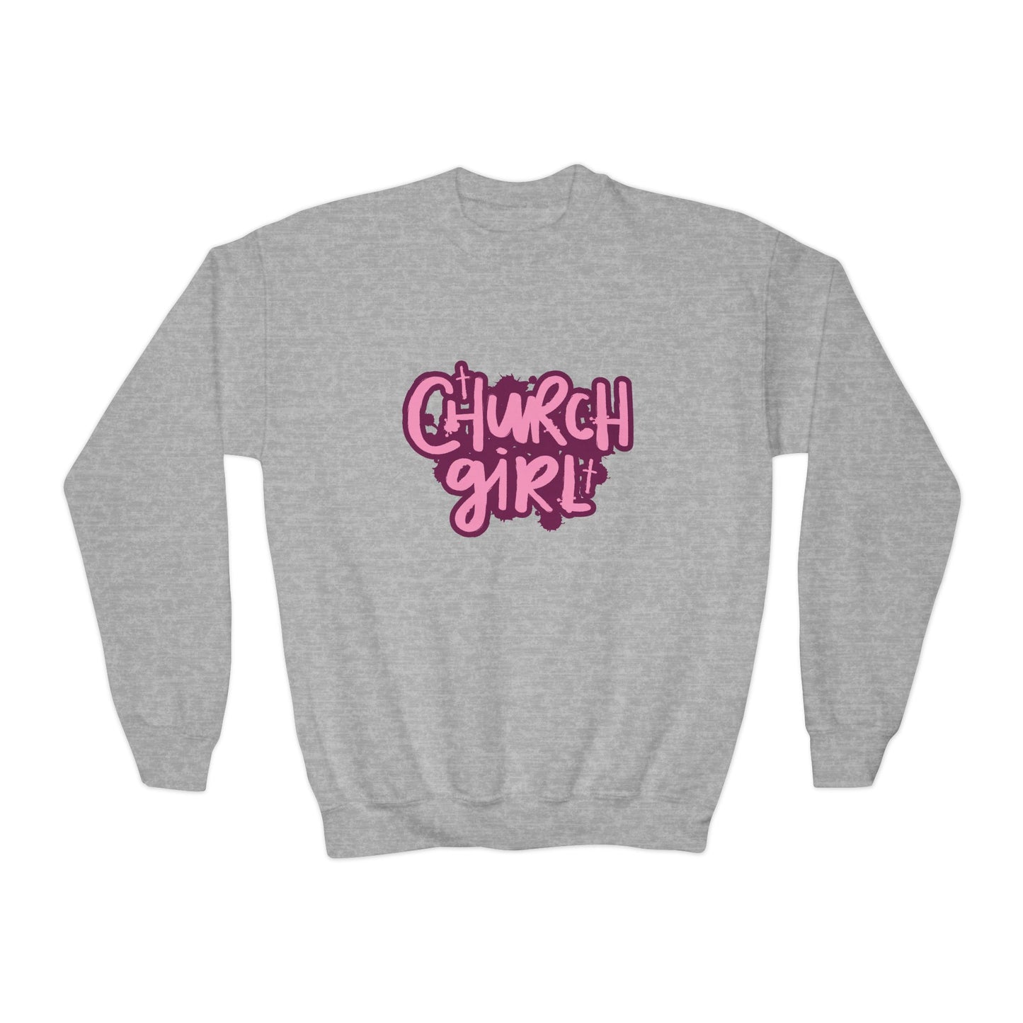 Church Girl Girl's Sweatshirt (Pinks Logo) - Sweet Baby Jeez Teez