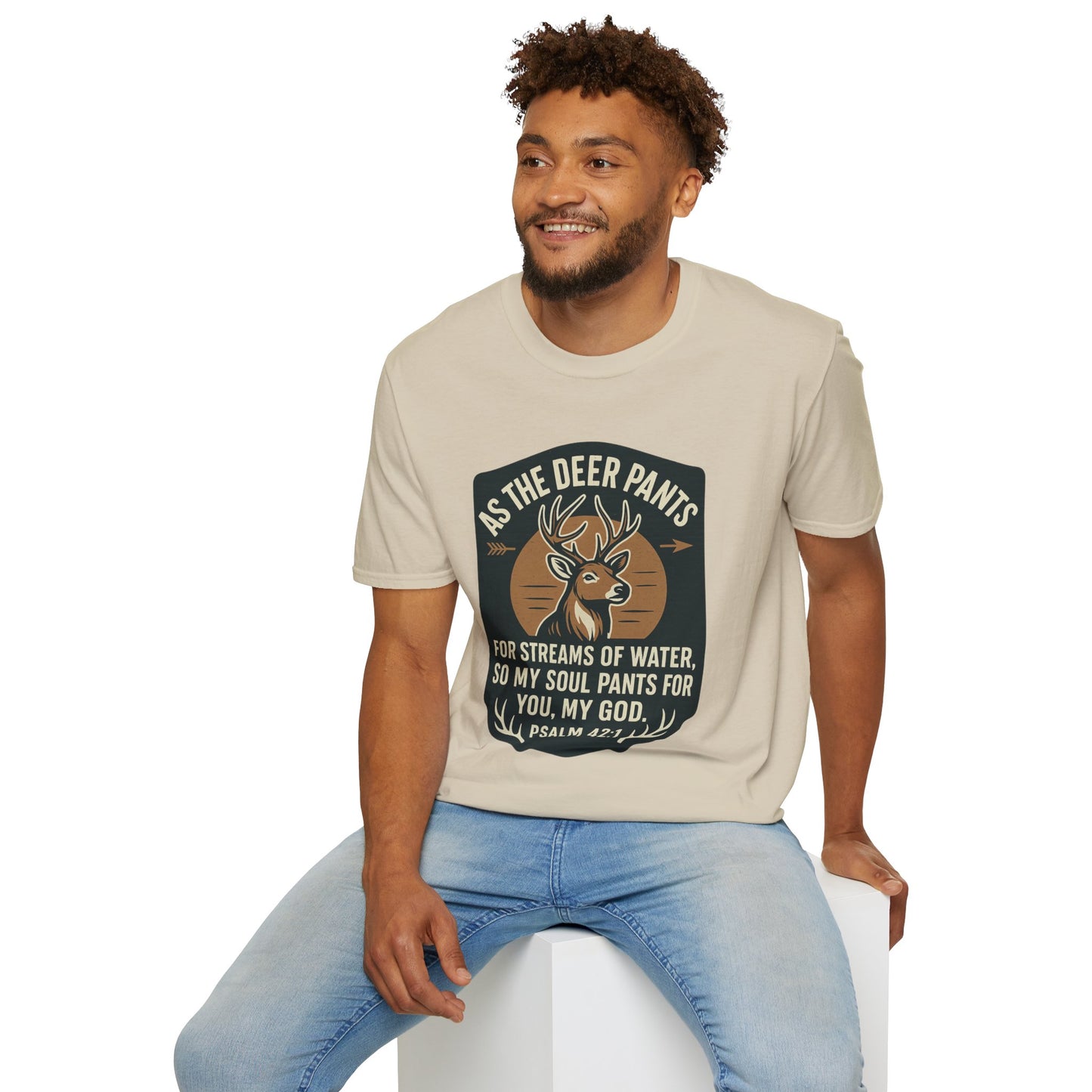 Psalm 42:1 "As The Deer" Bible Verse Softstyle Tshirt
