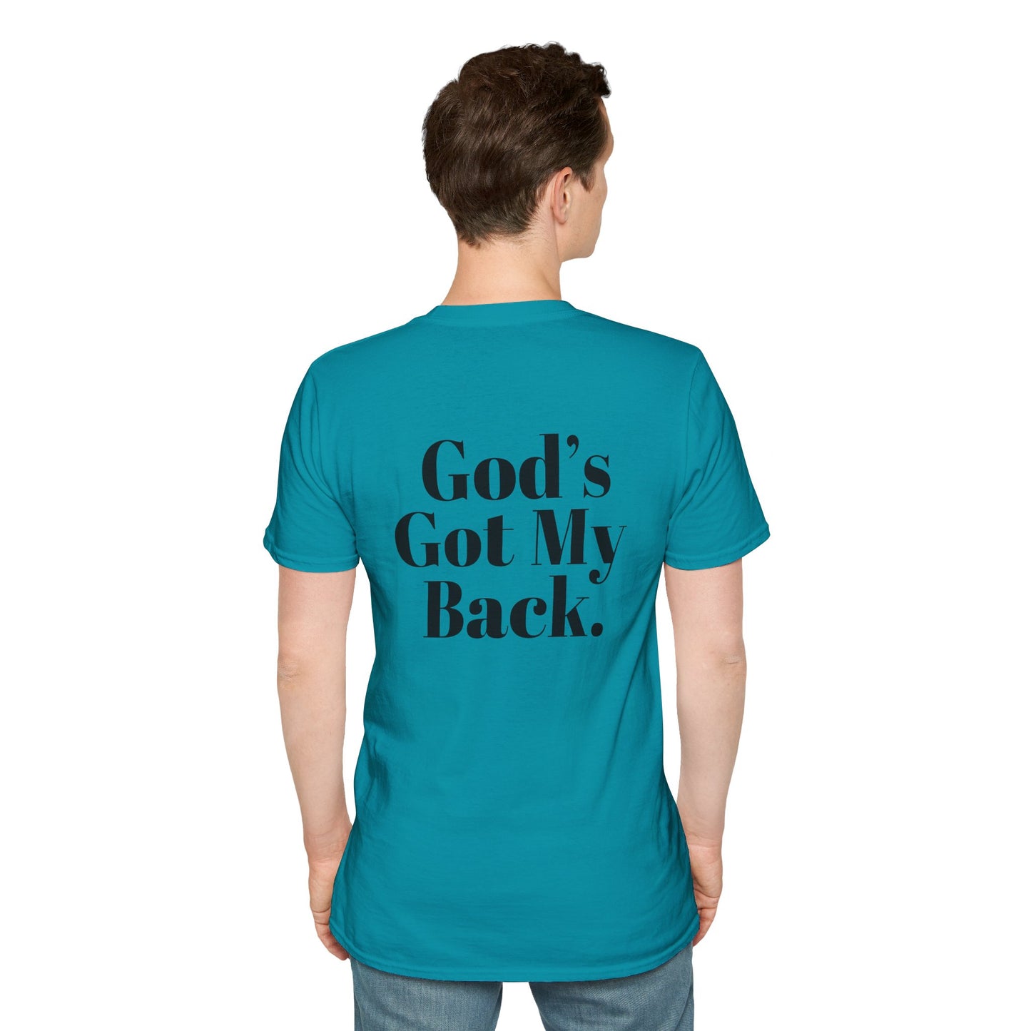 God's Got My Back Men's Tshirt (Black Logo) - Sweet Baby Jeez Teez