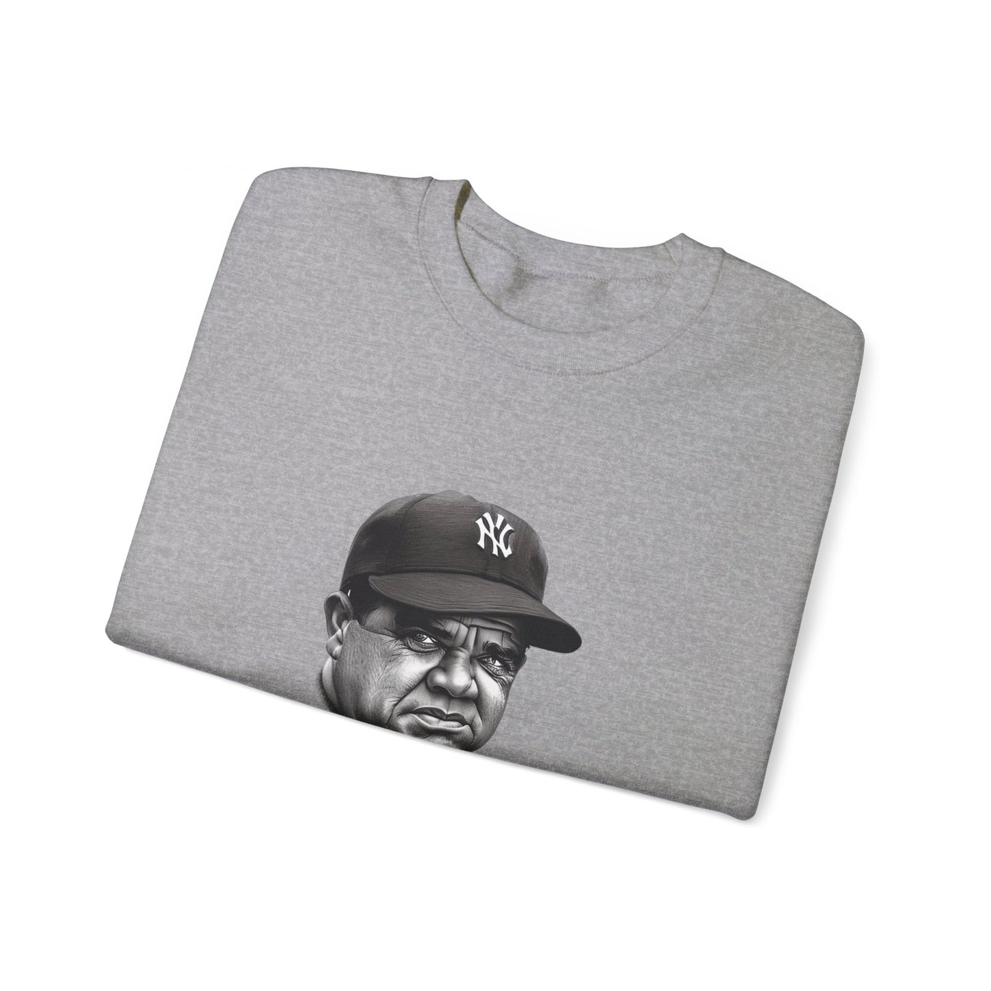 Strike Out Babe Ruth Men's Crewneck Sweatshirt (IW Grayscale Logo) - Sweet Baby Jeez Teez