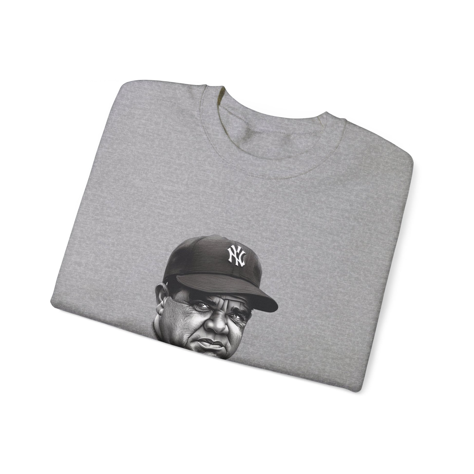 Strike Out Babe Ruth Men's Crewneck Sweatshirt (IW Grayscale Logo) - Sweet Baby Jeez Teez