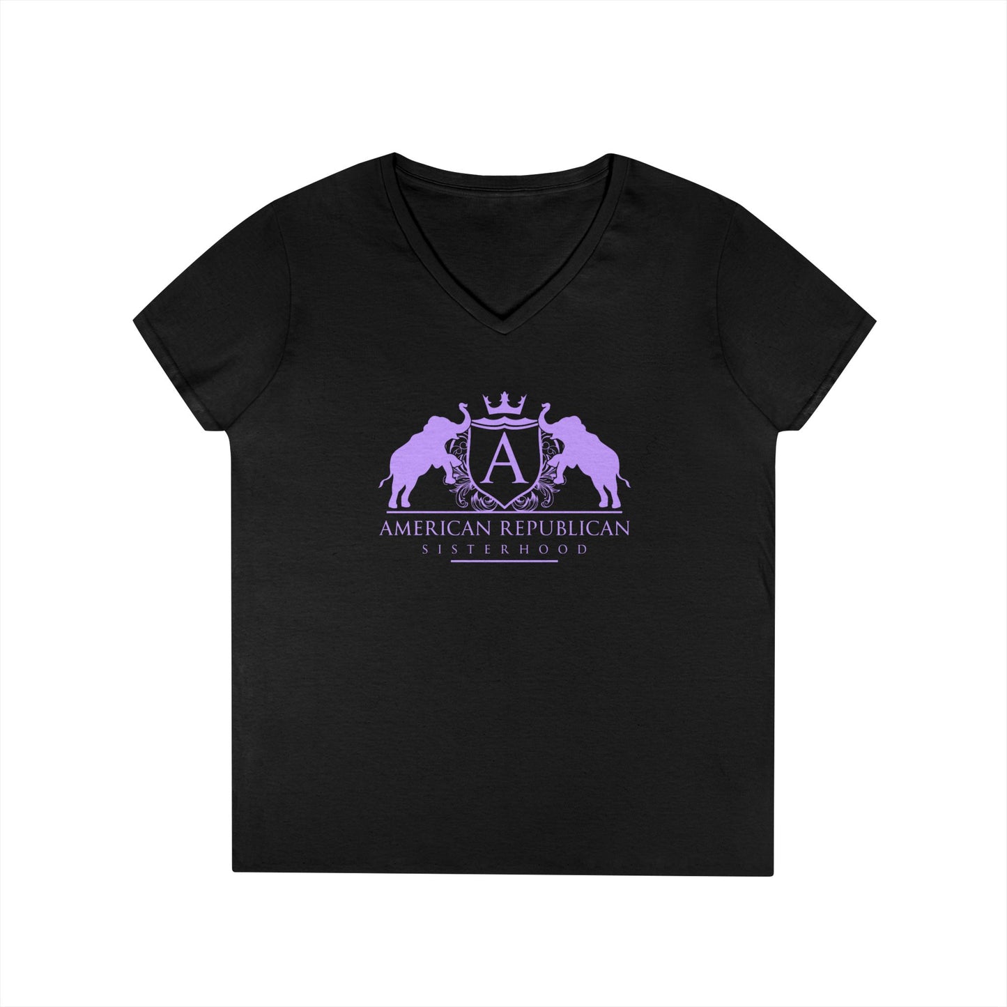ARS Logo Ladies V-Neck Tshirt (ARS - T Lilac Logo) - Sweet Baby Jeez Teez