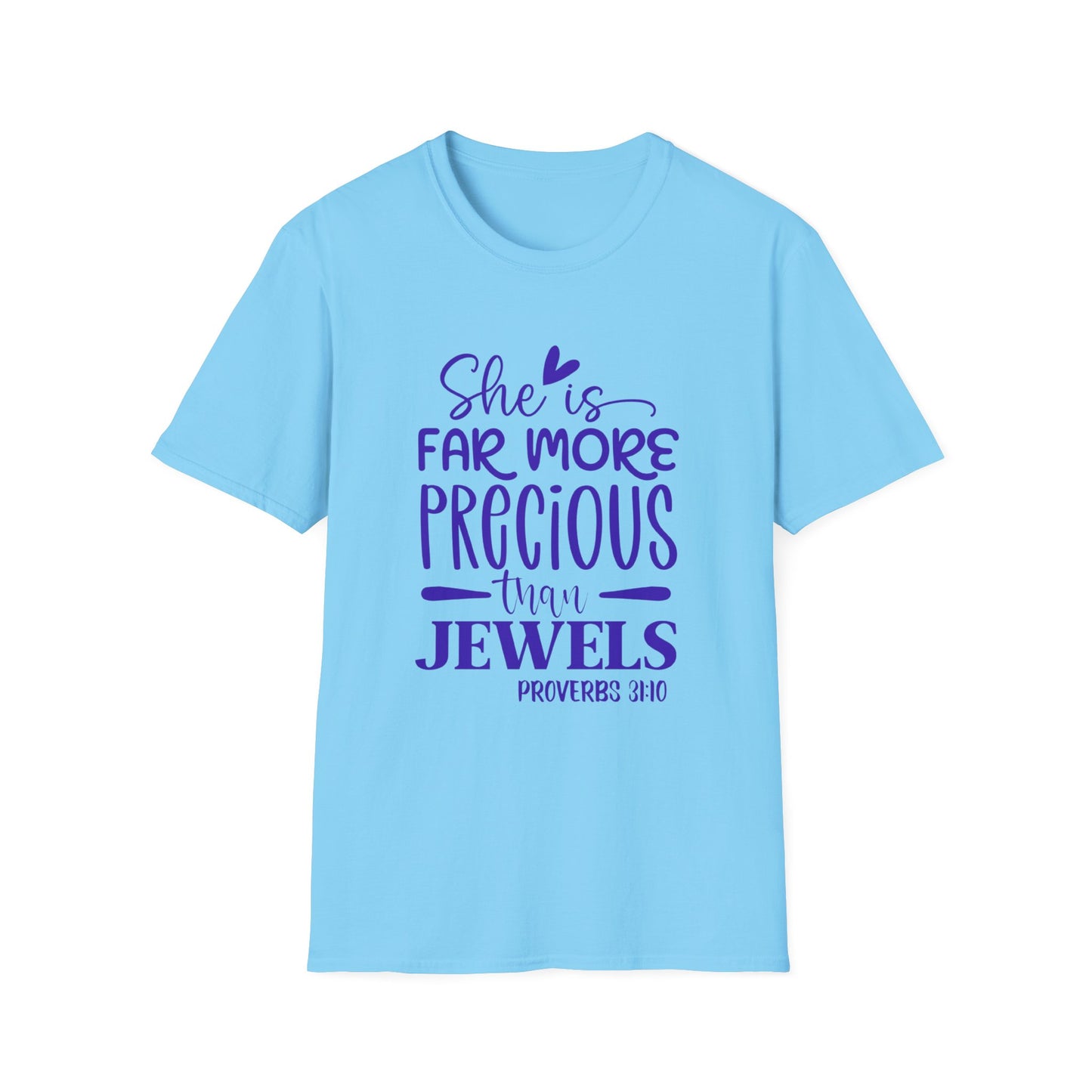 Far More Precious Women's Relaxed/Plus Tshirt (Cobalt Logo) - Sweet Baby Jeez Teez