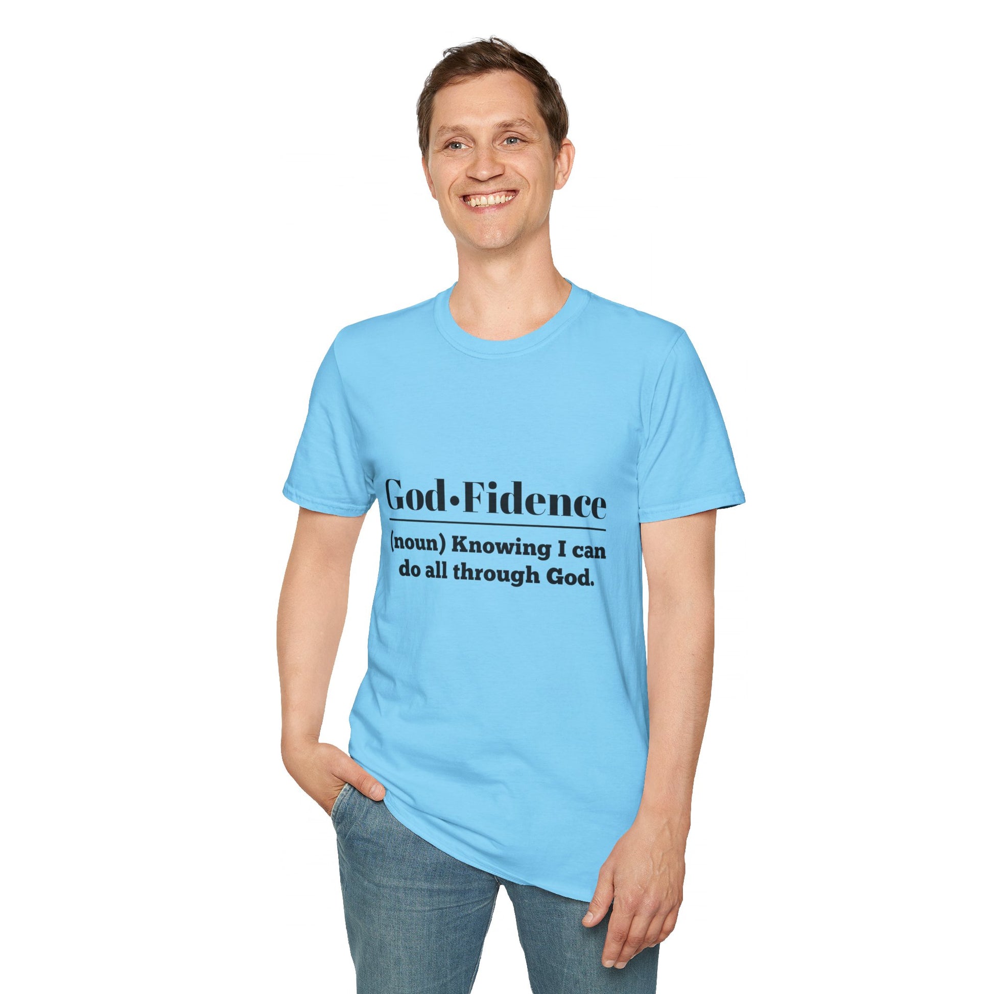 God-Fidence Men's Tshirt (Black Logo) - Sweet Baby Jeez Teez