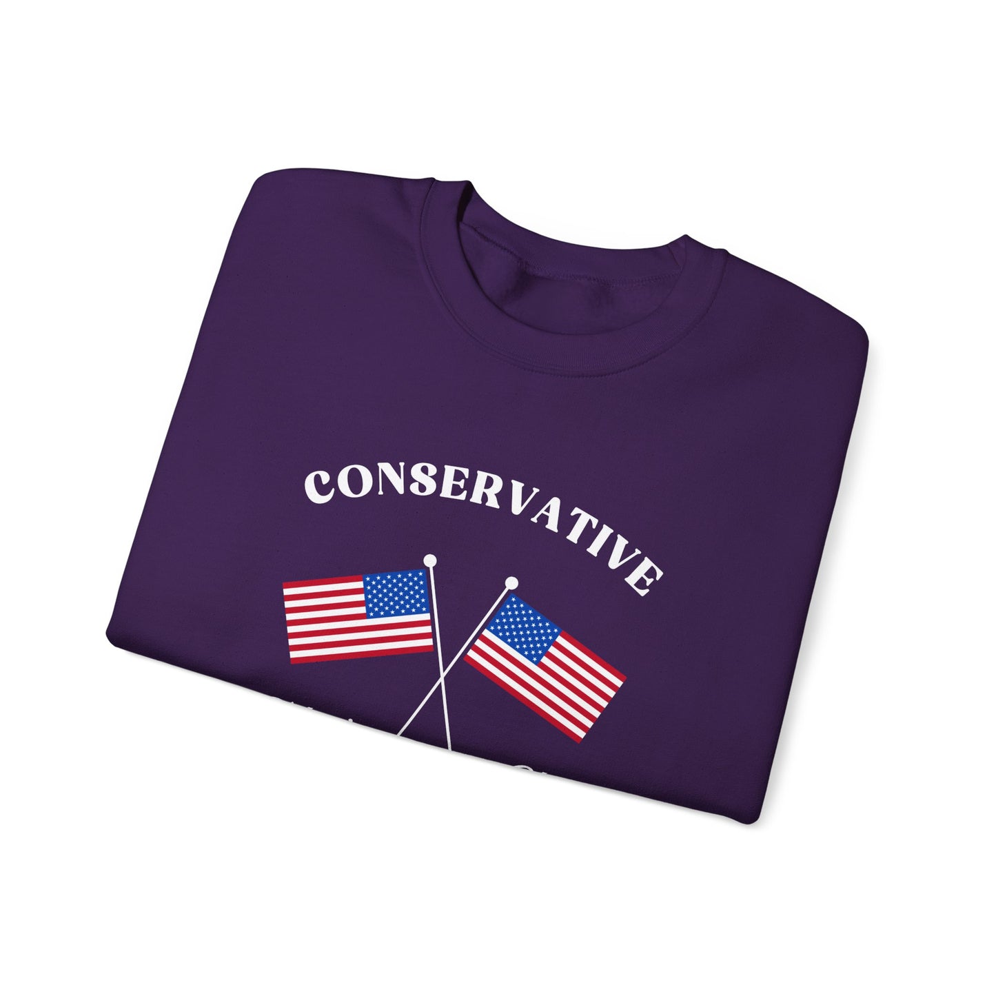 Conservative Mom's Club Crewneck Sweatshirt - Raising Patriots Since 1776 (White Logo) - Sweet Baby Jeez Teez