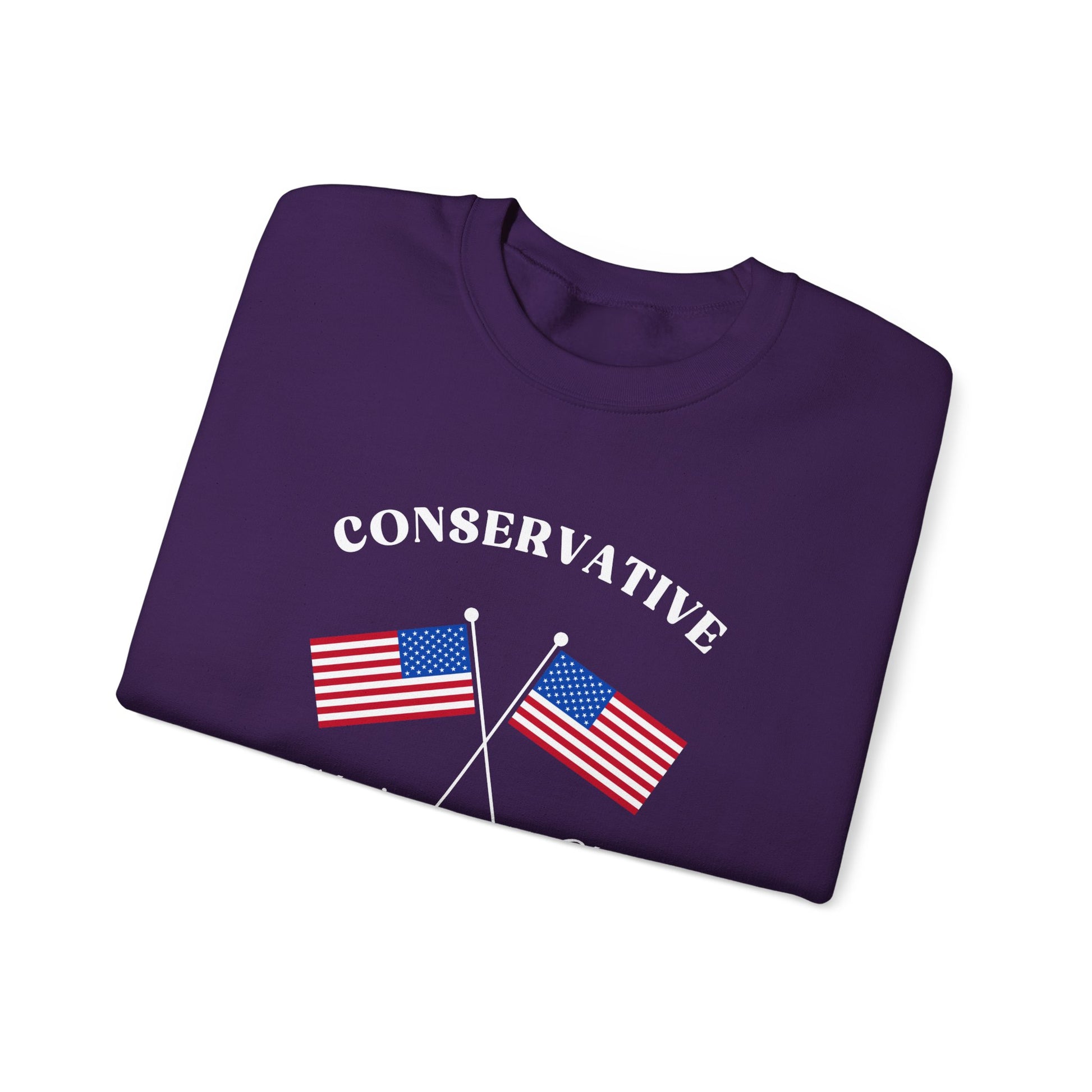 Conservative Mom's Club Crewneck Sweatshirt - Raising Patriots Since 1776 (White Logo) - Sweet Baby Jeez Teez