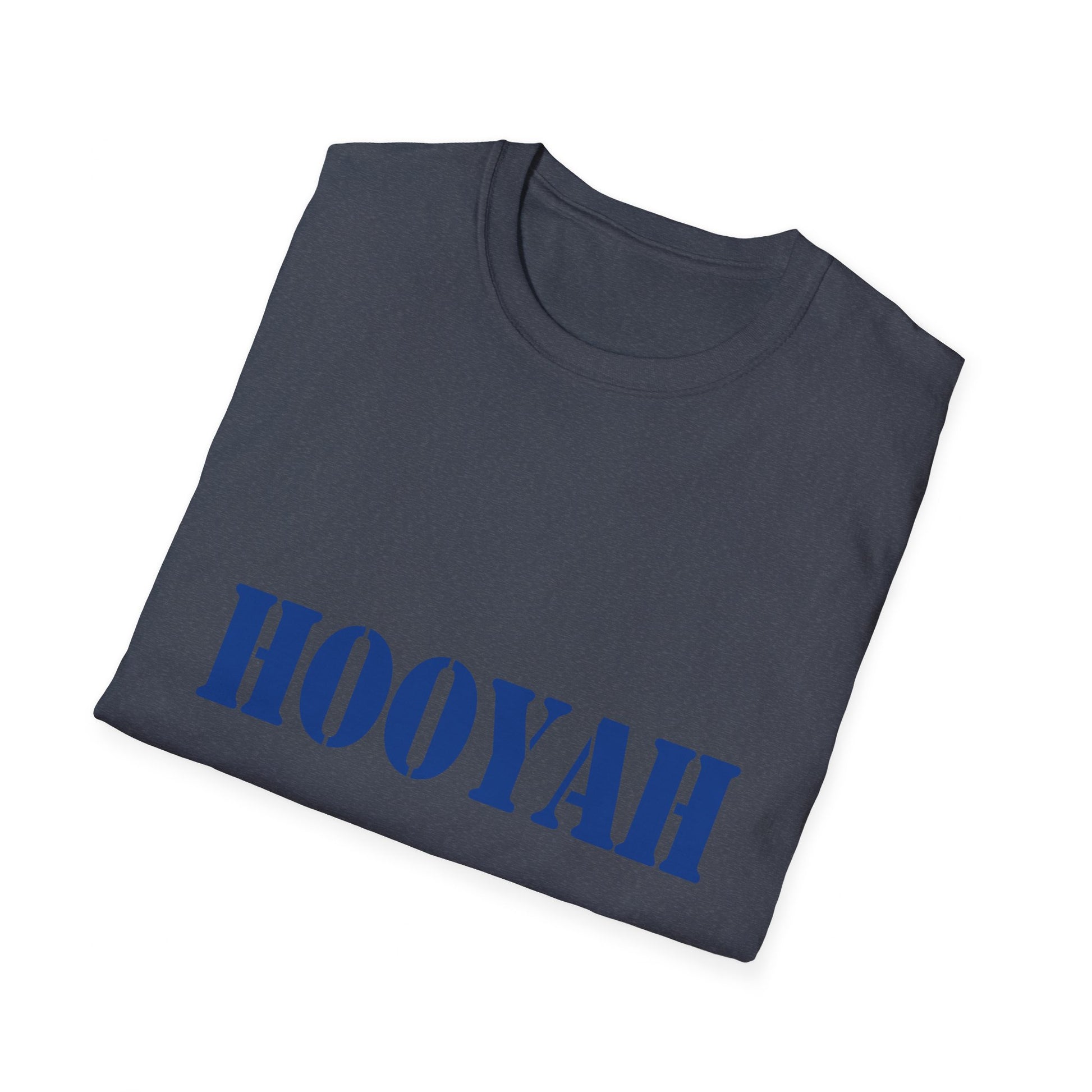 HOOYAH (Navy) Unisex Tshirt (MM Blue Logo) - Sweet Baby Jeez Teez