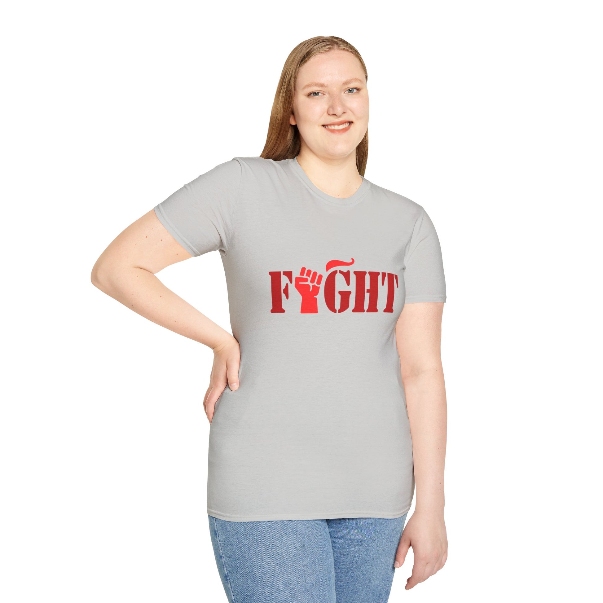 Fight Women's Relaxed/Plus Tshirt (Red Fist Logo) - Sweet Baby Jeez Teez