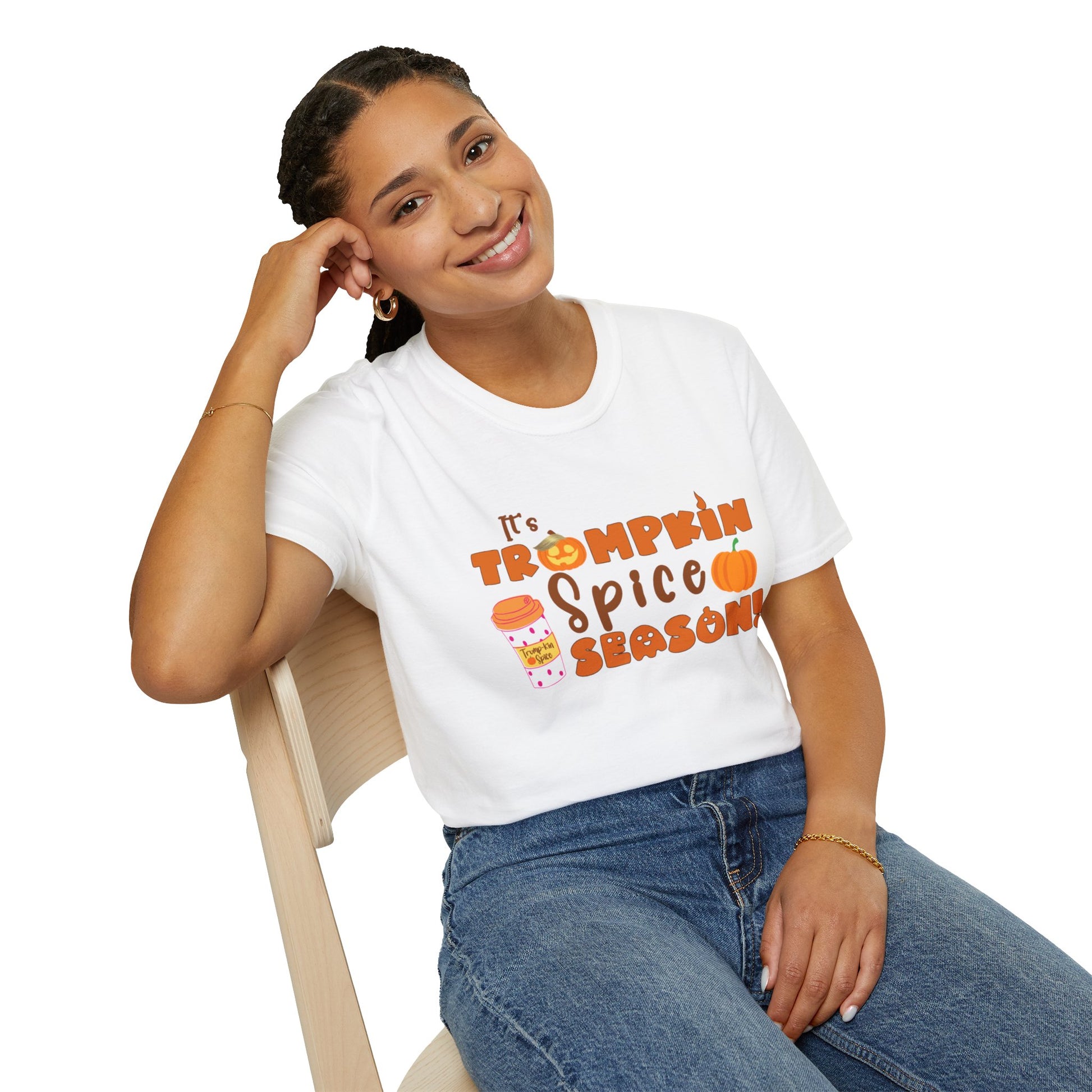 TRUMPkin Spice Ladies T-shirt (Fall Logo) - Sweet Baby Jeez Teez