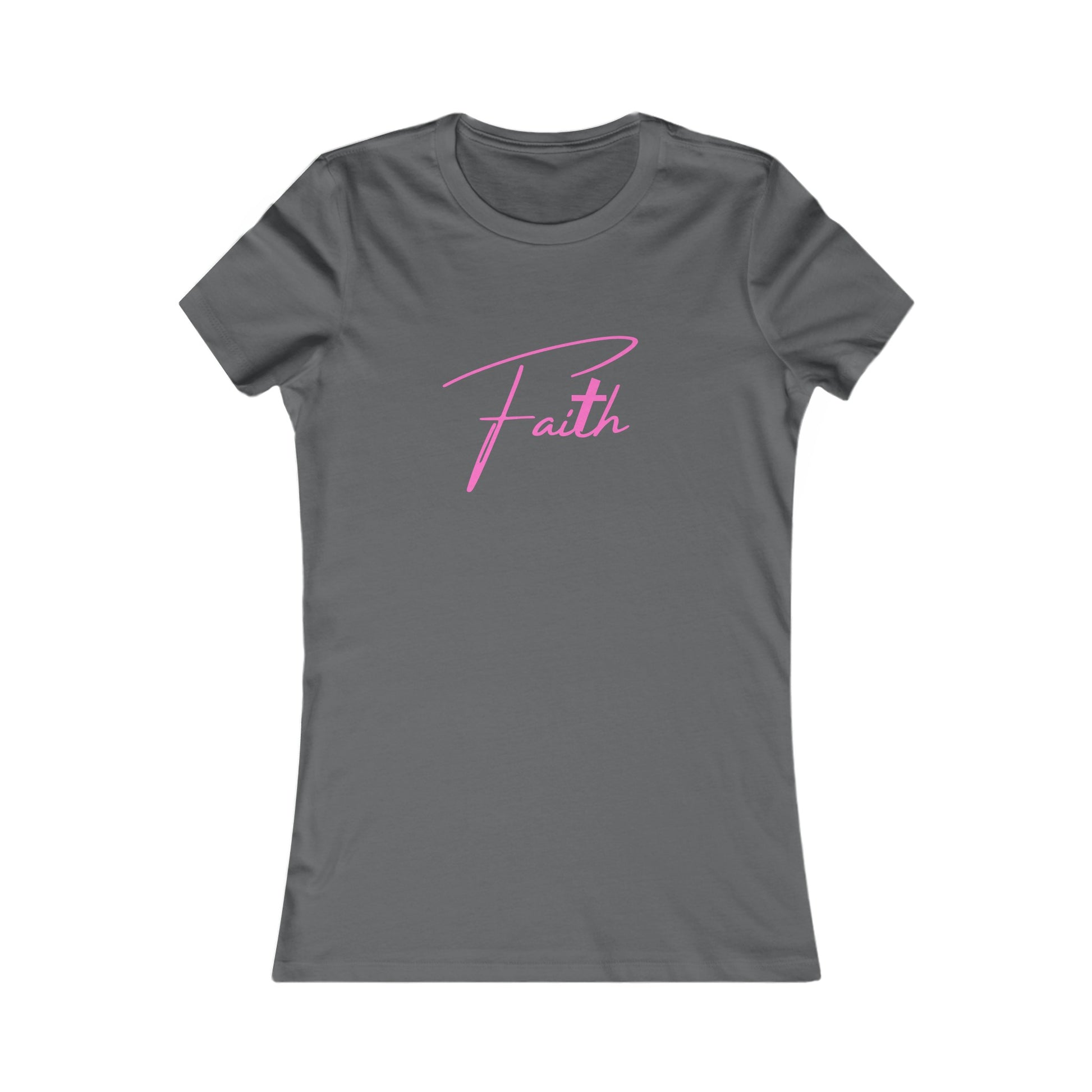 Cross-ed T Faith Women's Fitted Tshirt (Hot Pink Logo) - Sweet Baby Jeez Teez