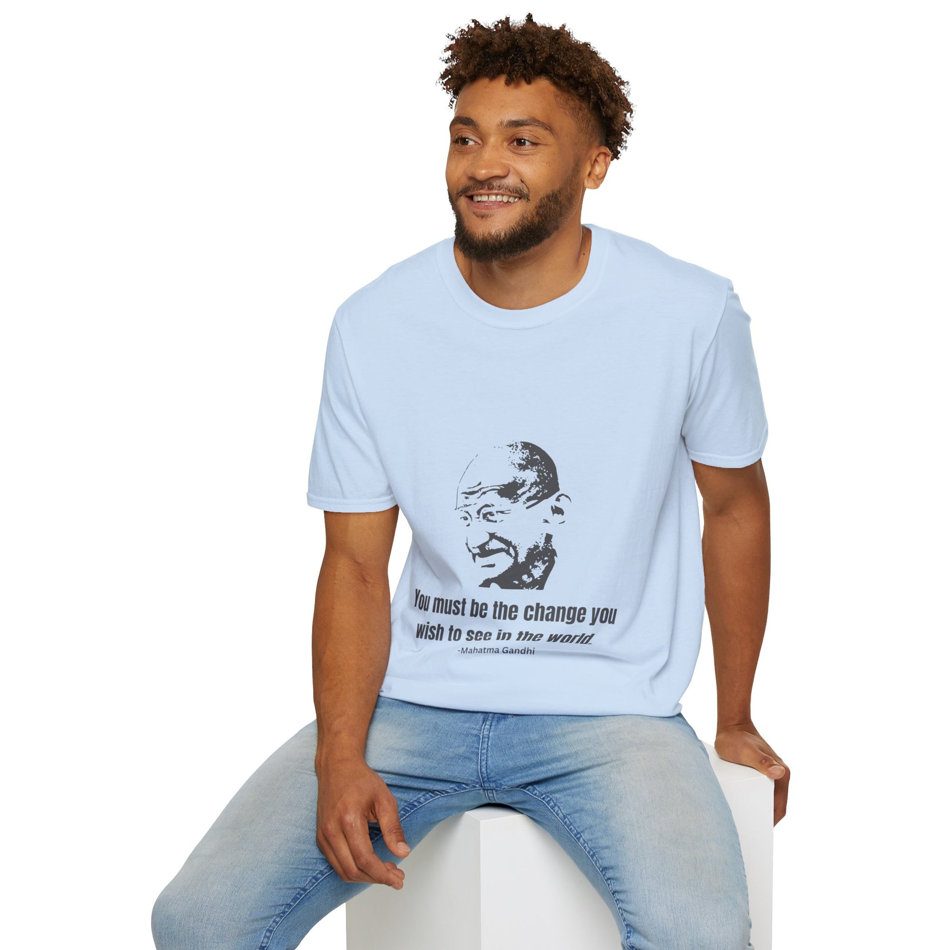 Be the Change Men's Tshirt (IW Gray Logo) - Sweet Baby Jeez Teez