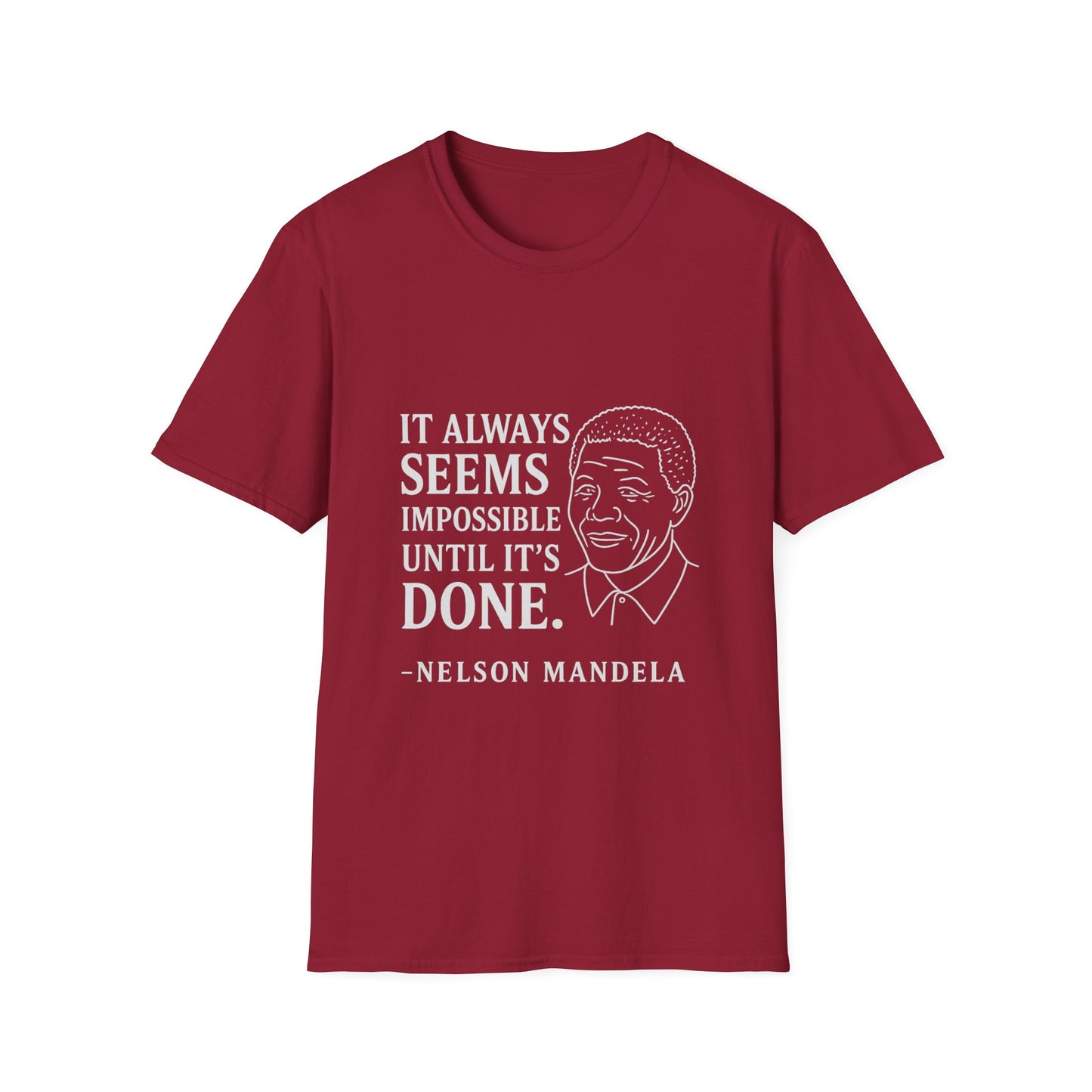 "Seems Impossible" Nelson Mandela Unisex SoftStyle Tshirt (IW Logo)