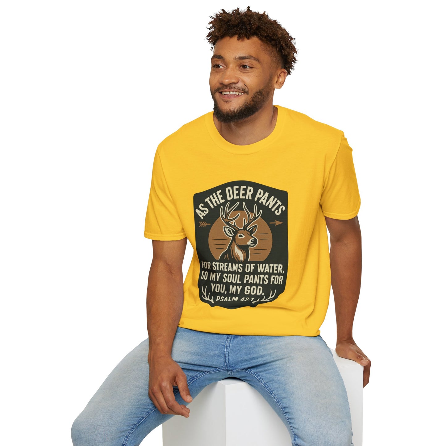 Psalm 42:1 "As The Deer" Bible Verse Softstyle Tshirt