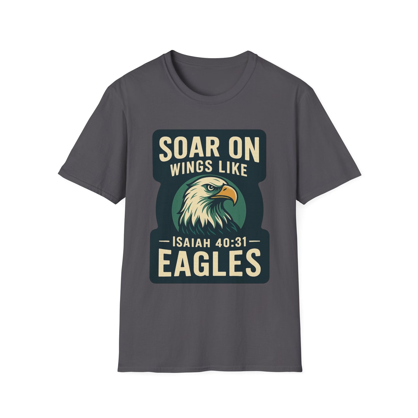 "Isiah 40:31" Soar on Wings Bible Verse Softstyle Tshirt