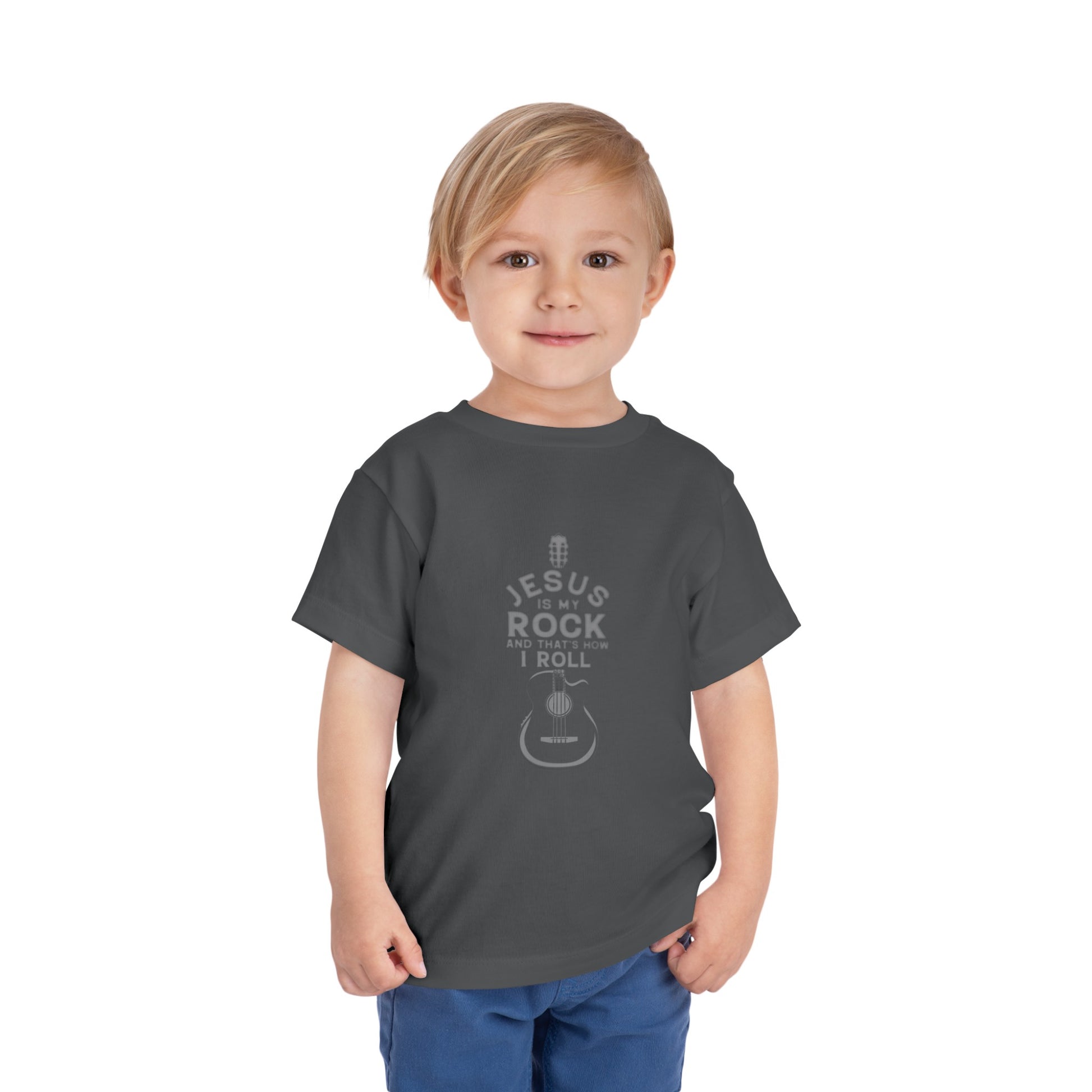 Jesus is My Rock Toddler Tshirt (Gray Logo) - Sweet Baby Jeez Teez