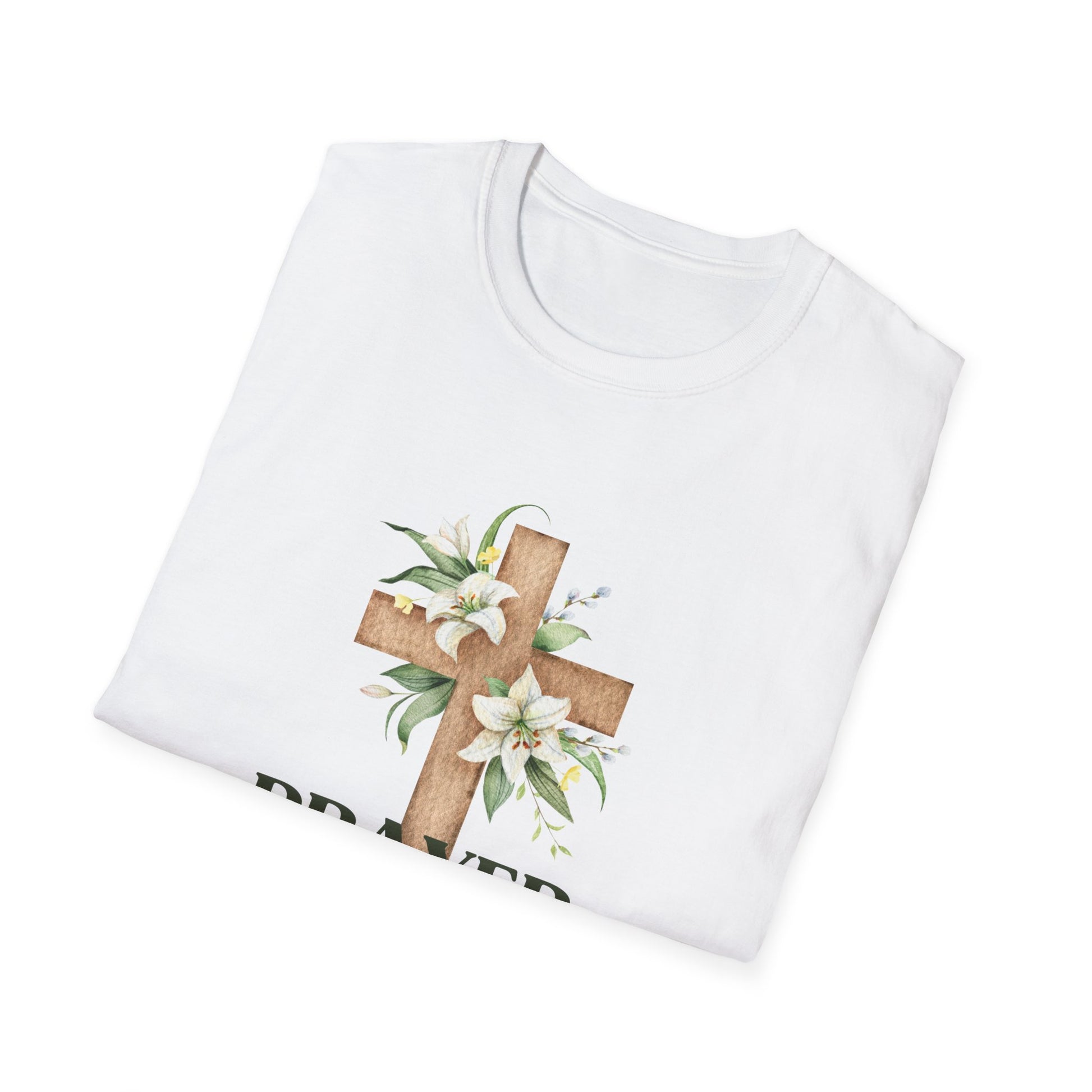 Prayer Warrior Women's Relaxed/Plus Tshirt (Lillies Logo) - Sweet Baby Jeez Teez