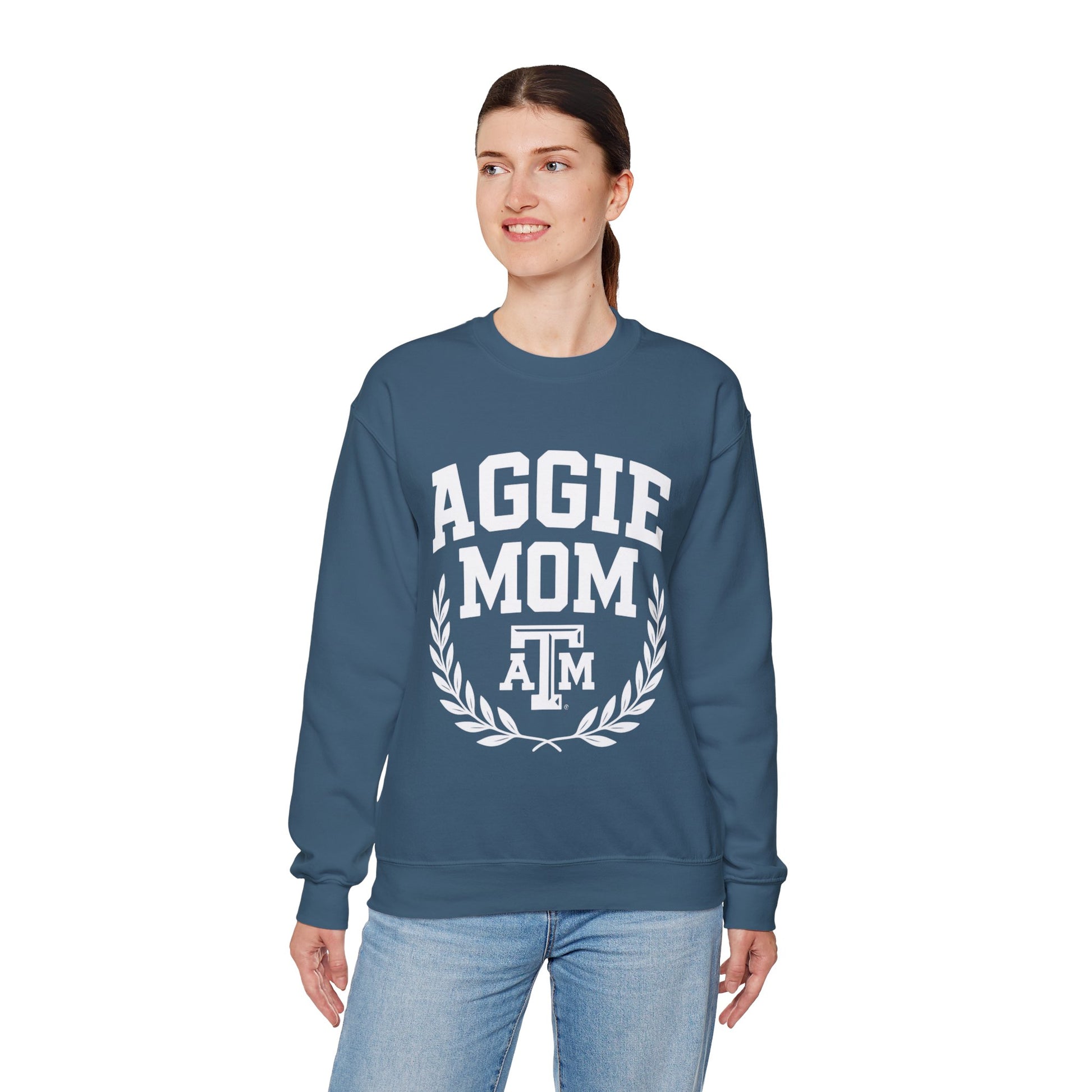 Aggie Mom Texas A&M Cozy Women's Crewneck Sweatshirt - Sweet Baby Jeez Teez