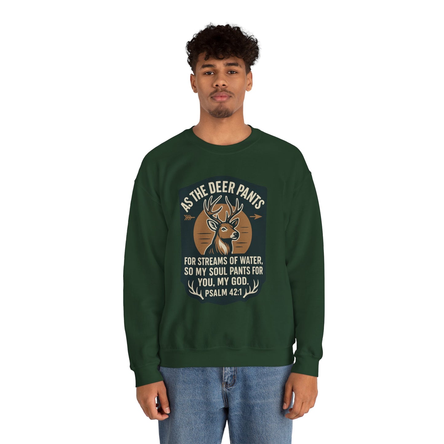 Psalm 42:1 "As the Deer" Bible Verse Cozy Sweatshirt