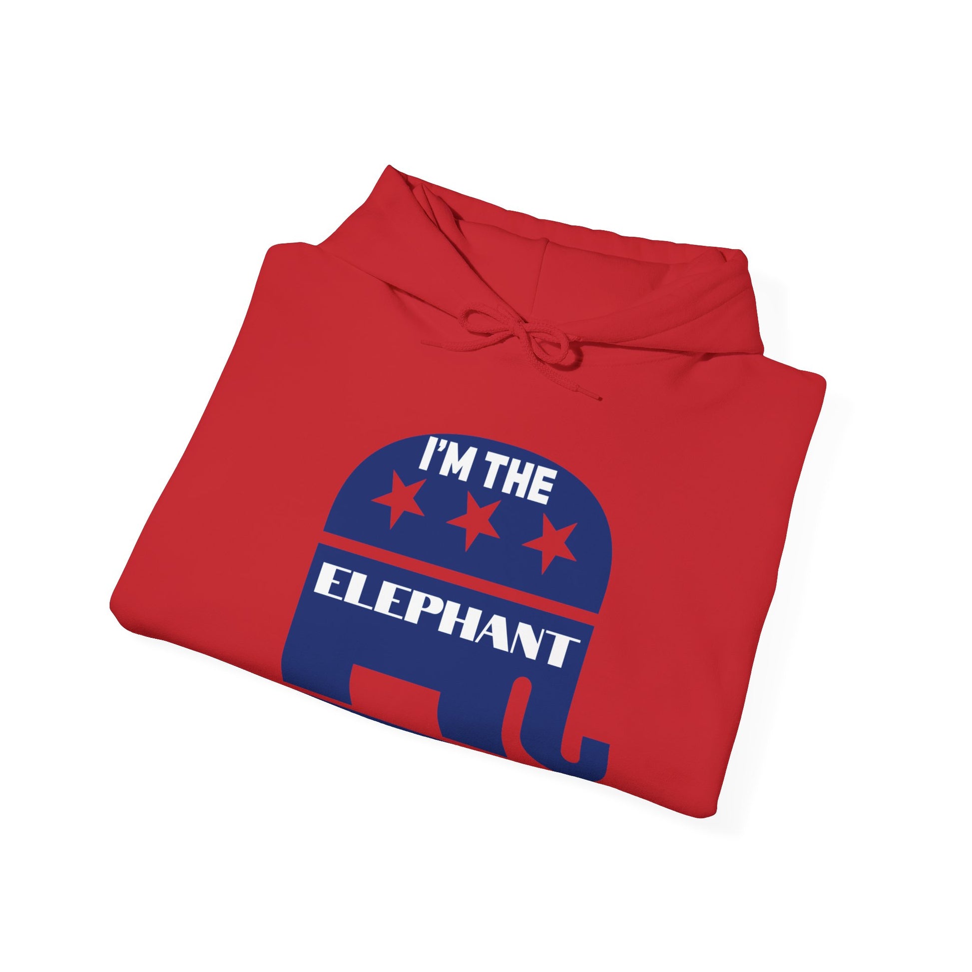 Elephant in the Room Men's Hoodie (Red) - Sweet Baby Jeez Teez
