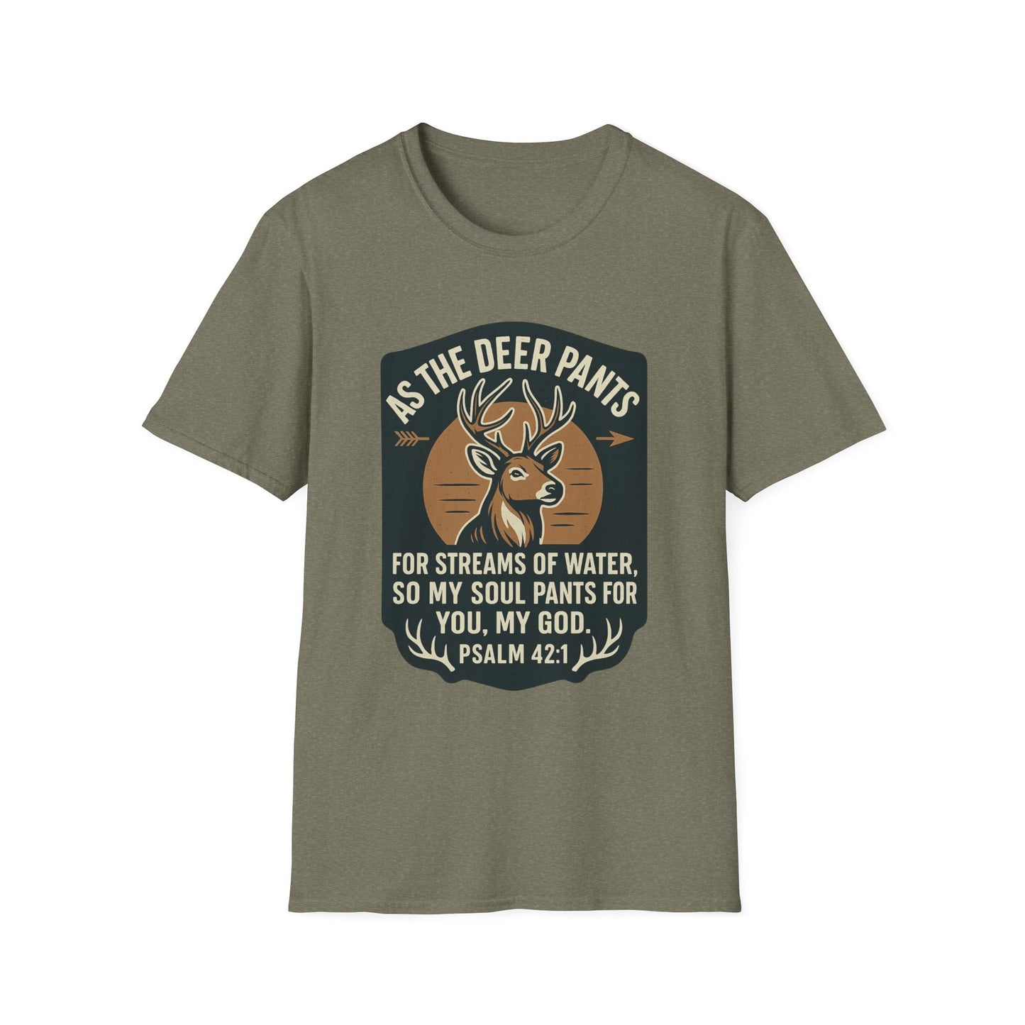Psalm 42:1 "As The Deer" Bible Verse Softstyle Tshirt