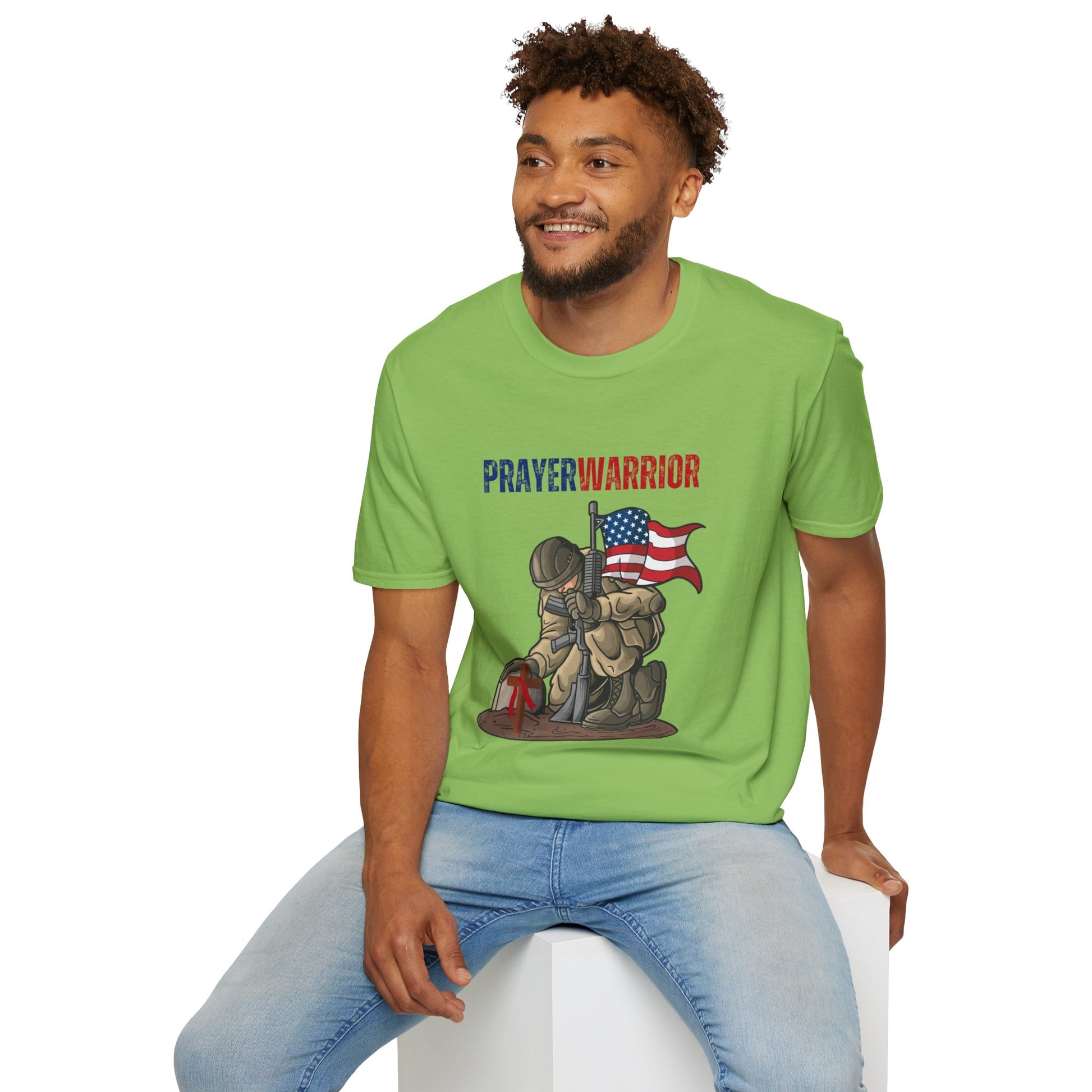 Prayer Warrior Soldier Men's Tshirt S-5XL - Sweet Baby Jeez Teez