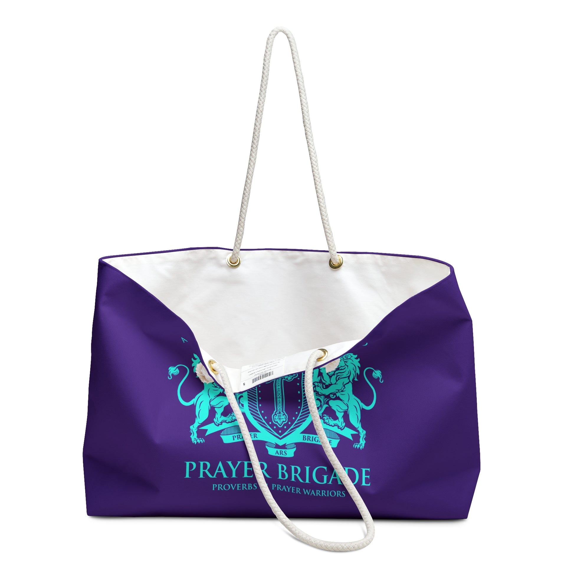 ARS Prayer Brigade Weekender Bag (Purple with Agua Logo) - Sweet Baby Jeez Teez