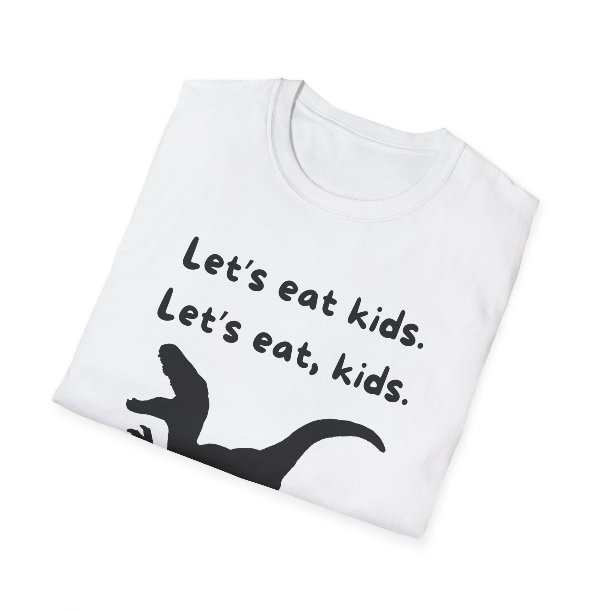 Lets Eat Kids Womens Relaxed/Plus Tshirt (Black Logo) - Sweet Baby Jeez Teez