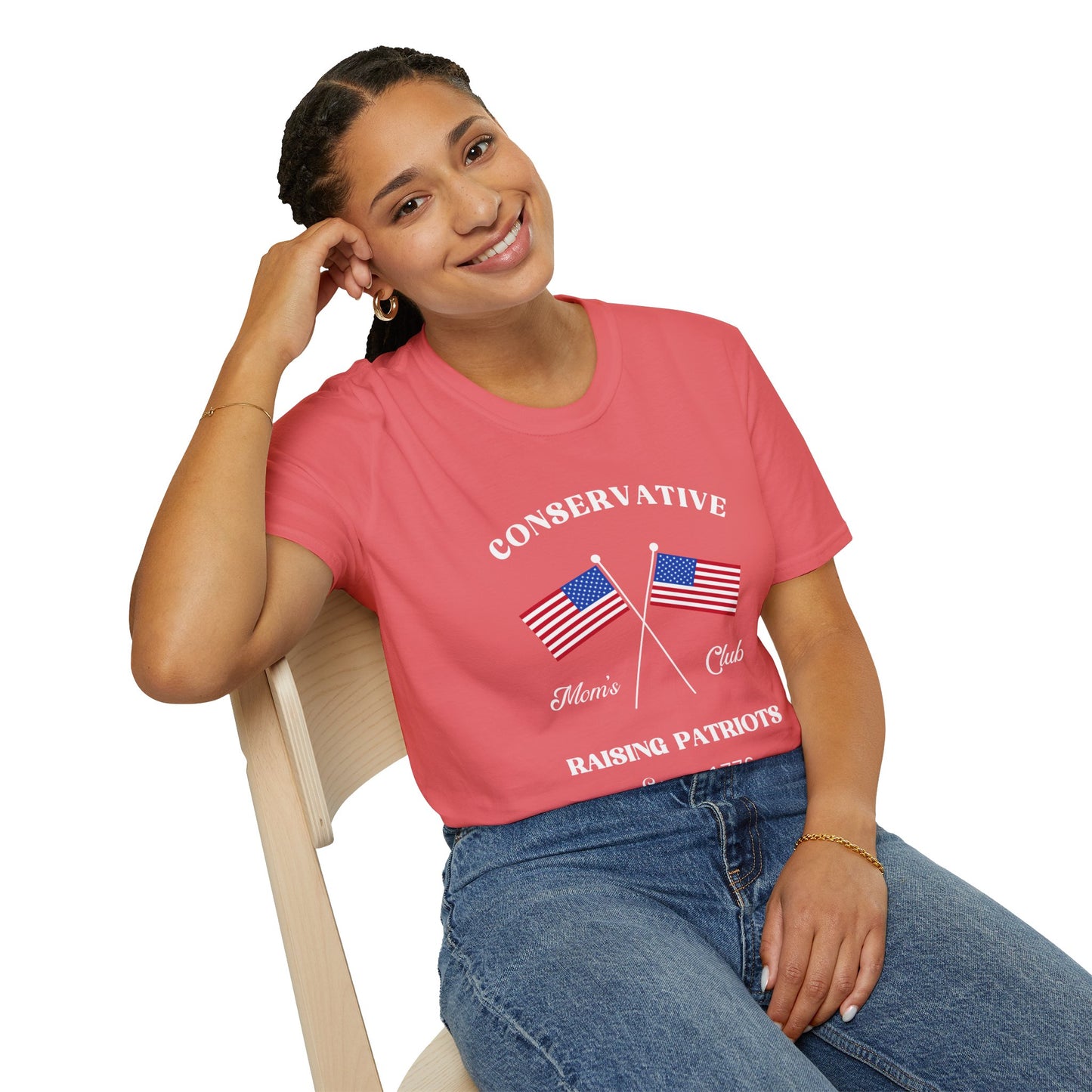 Conservative Mom's Club Women's Plus/Relaxed Tshirt (White Logo)