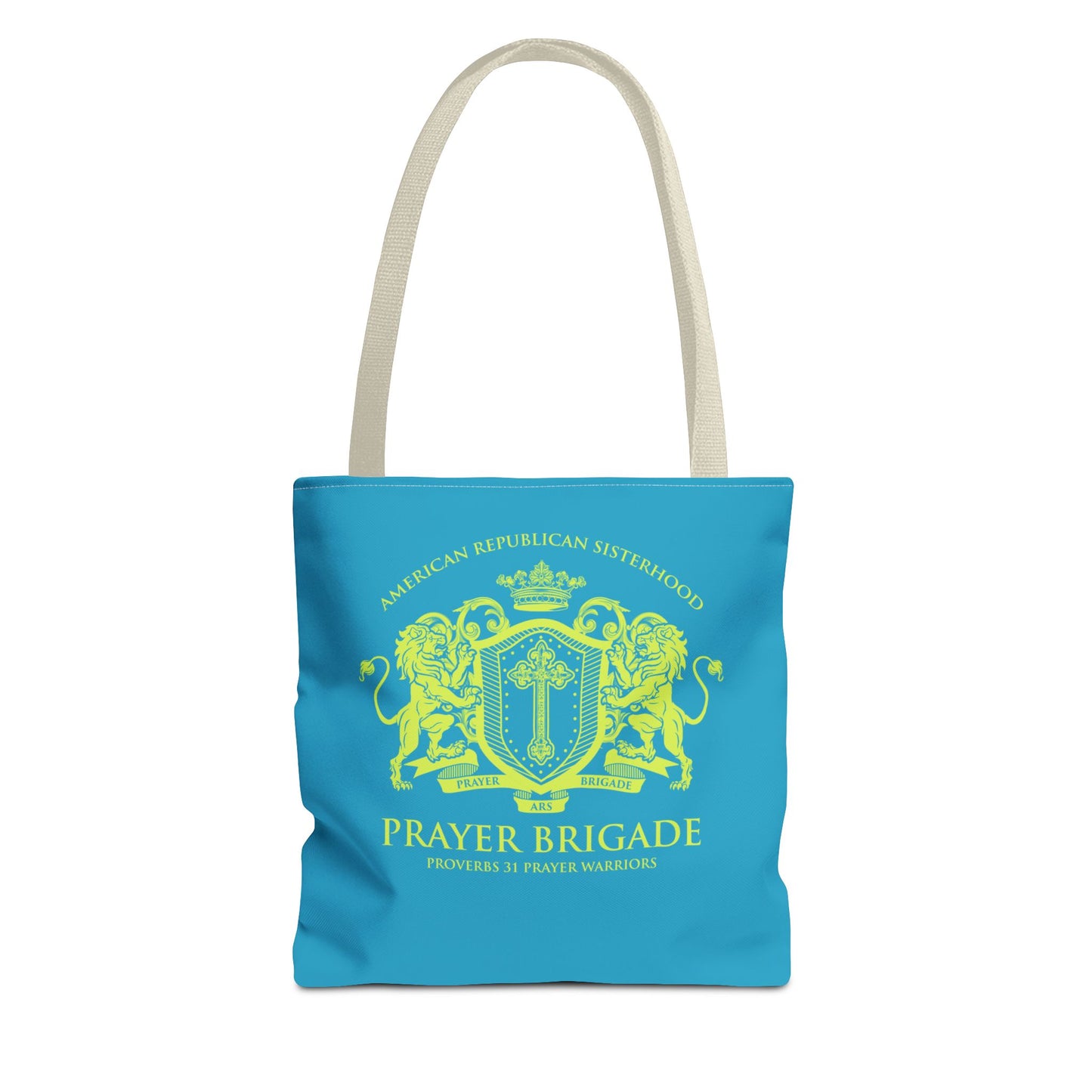 ARS Prayer Brigade Tote Bag (Agua with Chartreuse Logo)
