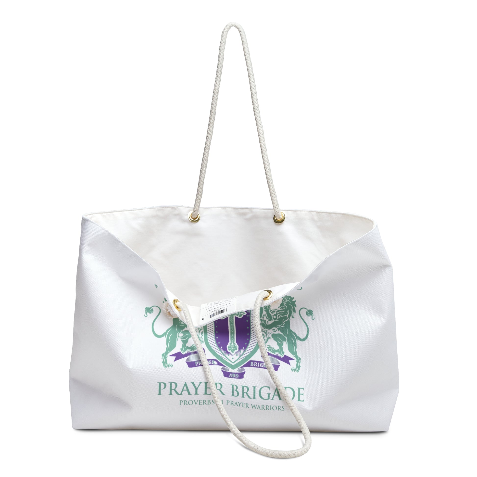 ARS Prayer Brigade Weekender Bag - (Mint/Purple Logo) Stylish Tote for Faithful Gatherings & Events - Sweet Baby Jeez Teez