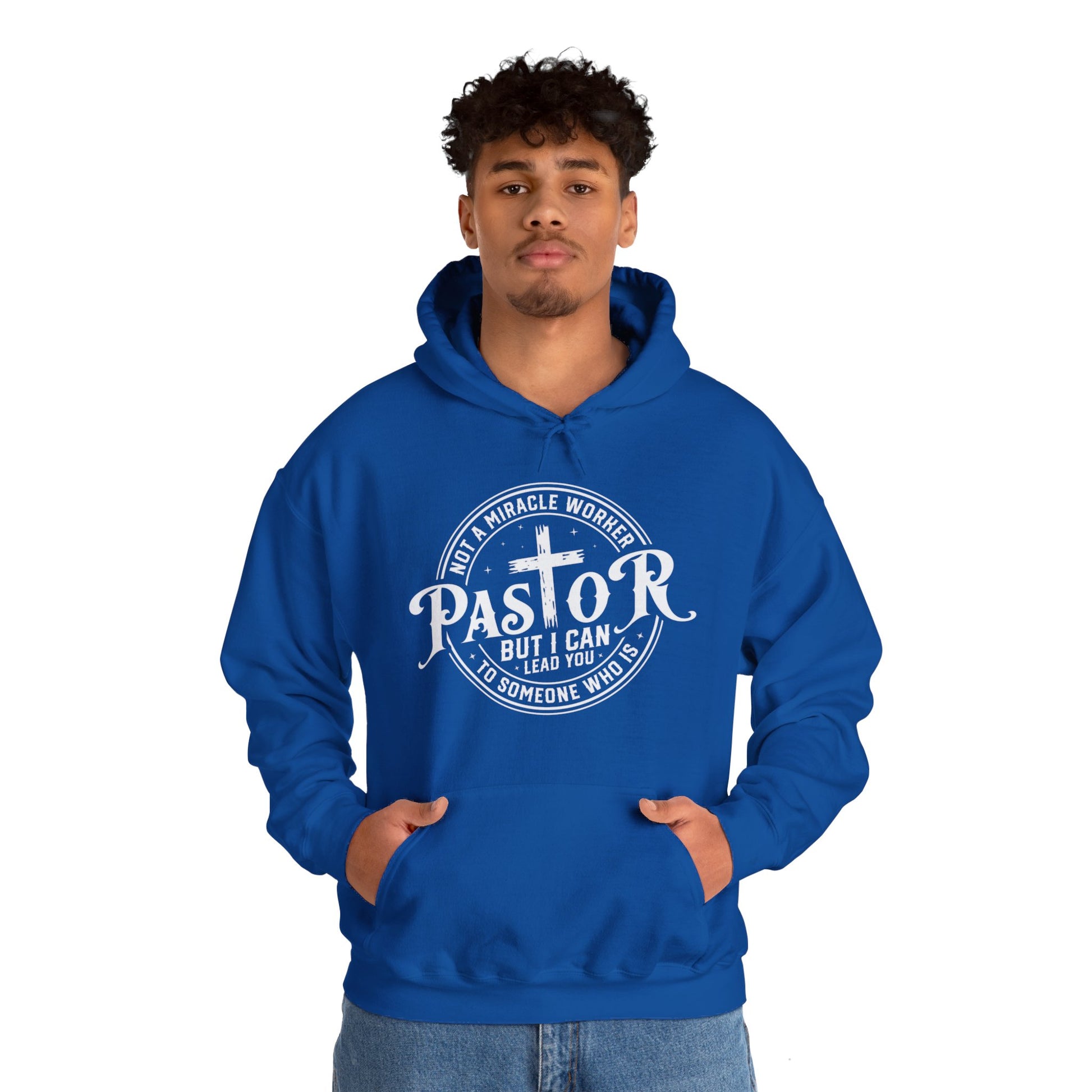 Pastor Men's Hooded Sweatshirt (White Logo) - Sweet Baby Jeez Teez
