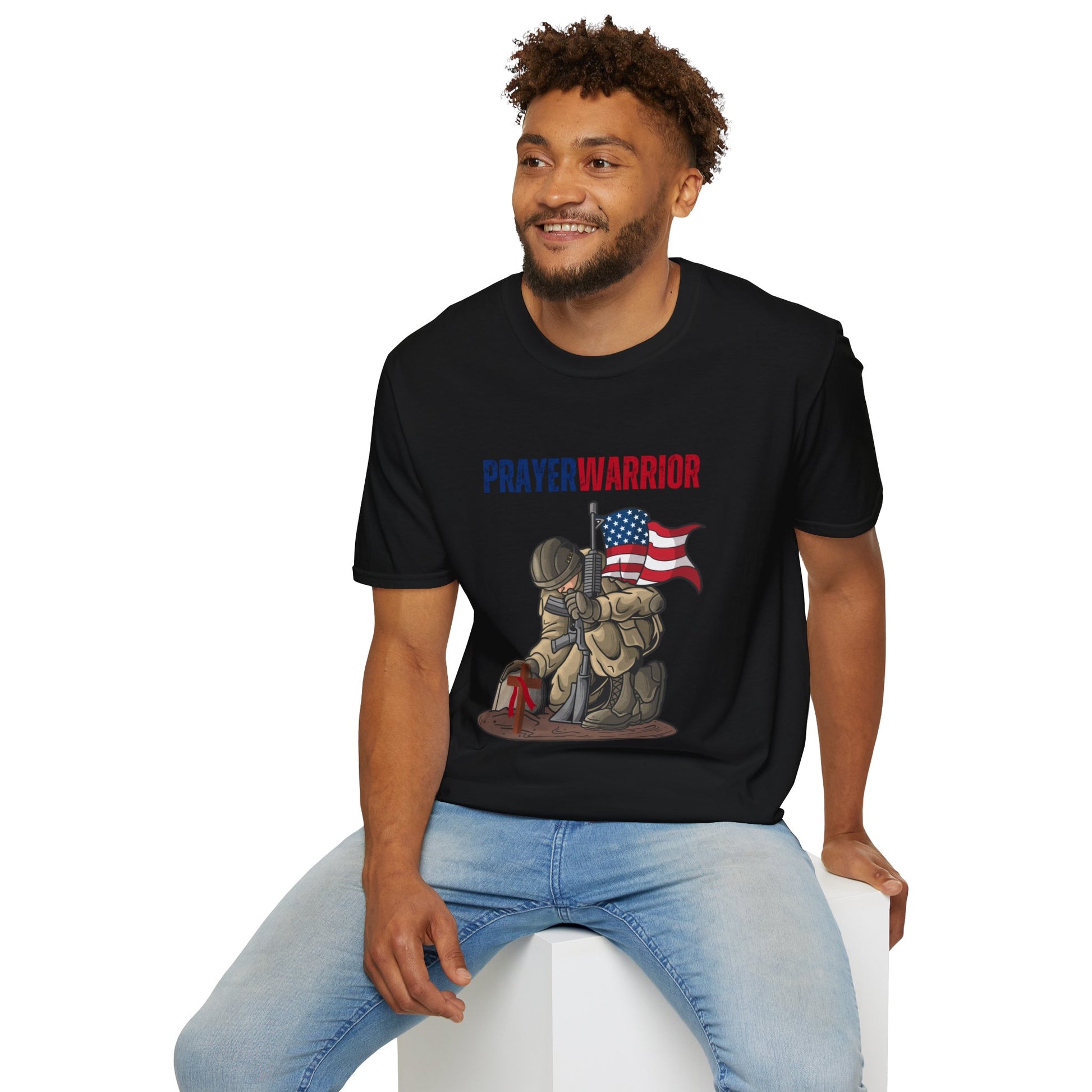Prayer Warrior Soldier Men's Tshirt S-5XL - Sweet Baby Jeez Teez