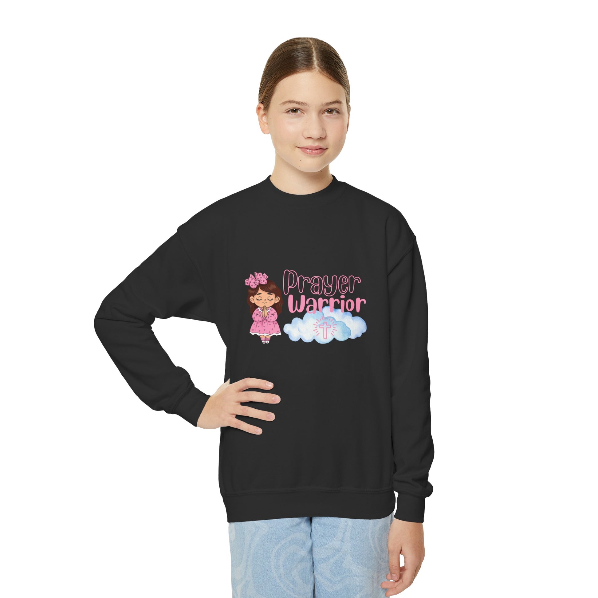 Prayer Warrior Girl's Sweatshirt - Sweet Baby Jeez Teez