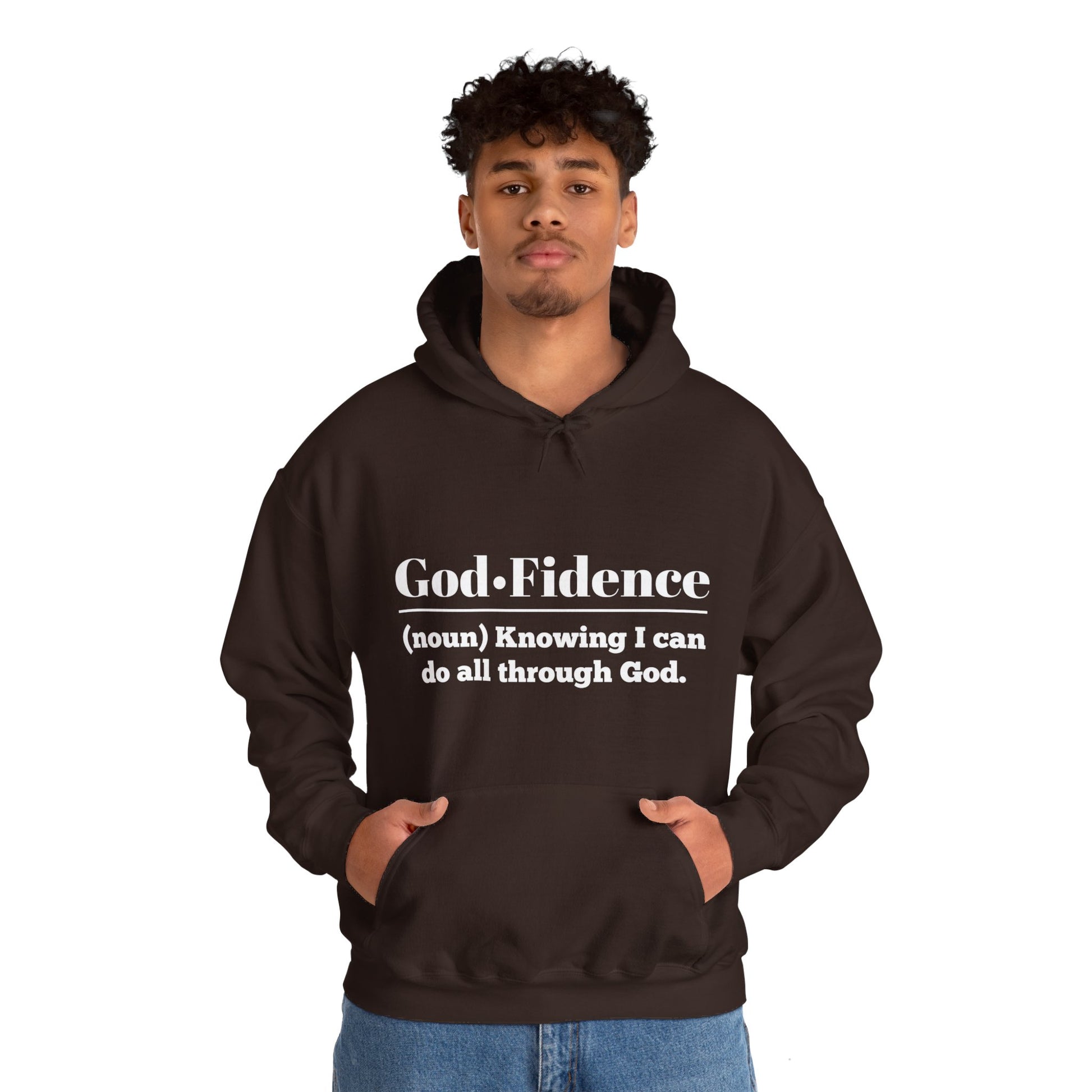 God-Fidence Men's Hoodie (White Logo) - Sweet Baby Jeez Teez