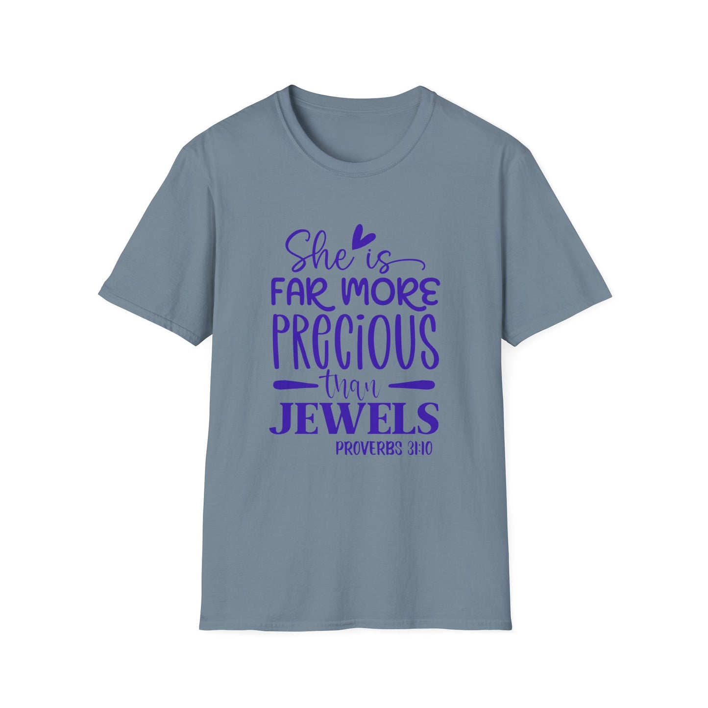 Far More Precious Women's Relaxed/Plus Tshirt (Cobalt Logo) - Sweet Baby Jeez Teez