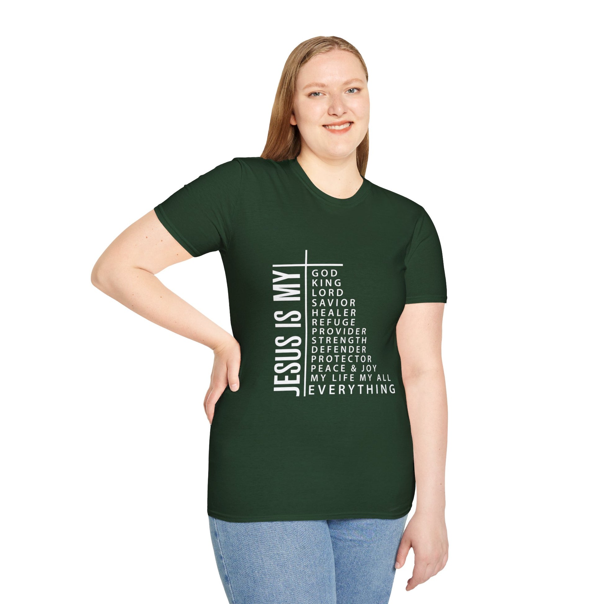 Jesus is My Women's Relaxed/Plus Tshirt (White Logo) - Sweet Baby Jeez Teez
