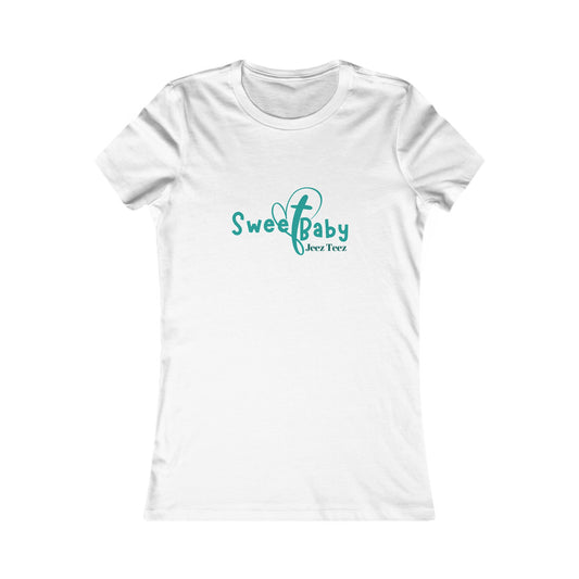 Sweet Baby Jeez Teez Women's Fitted Tshirt (Teal Logo) - Sweet Baby Jeez Teez