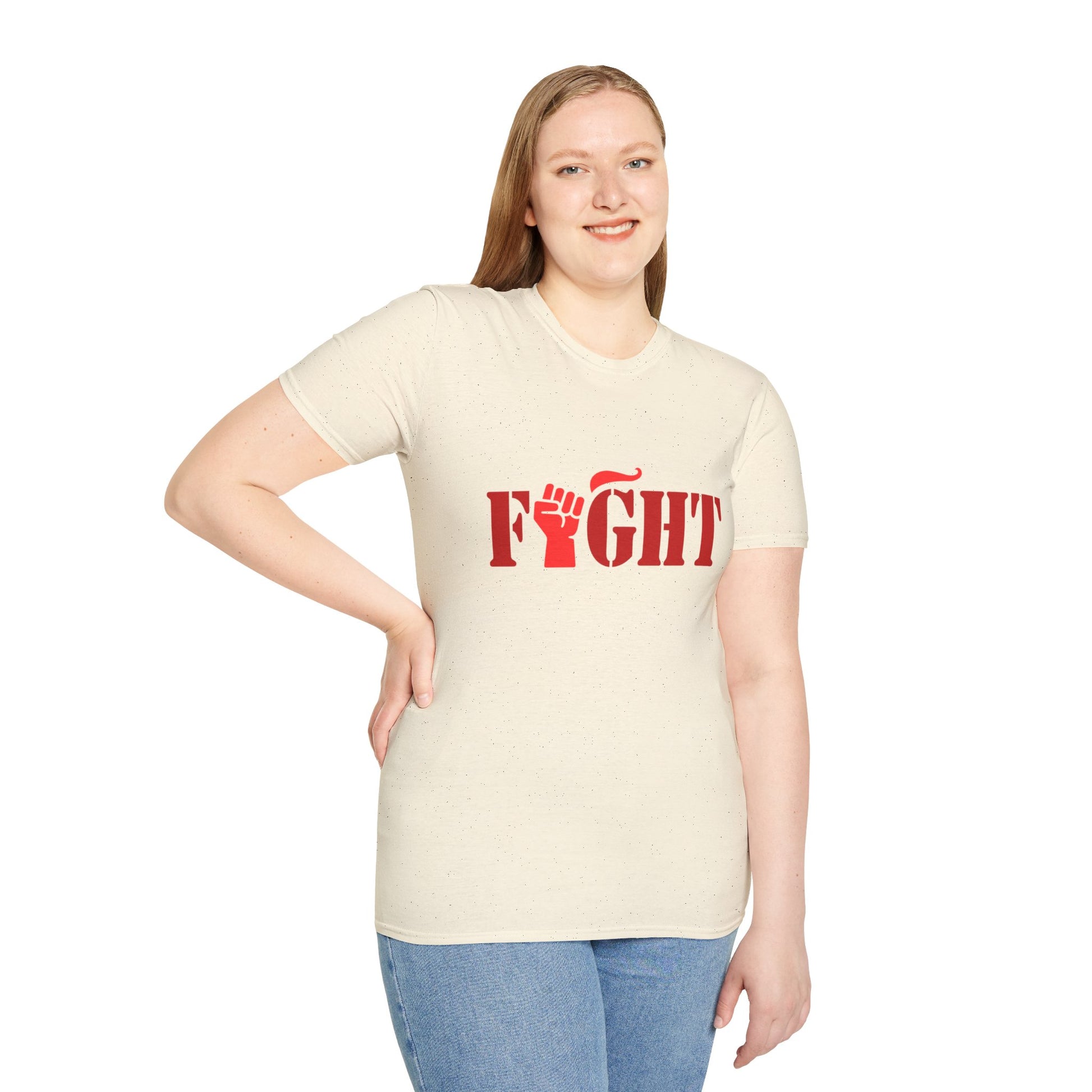 Fight Women's Relaxed/Plus Tshirt (Red Fist Logo) - Sweet Baby Jeez Teez