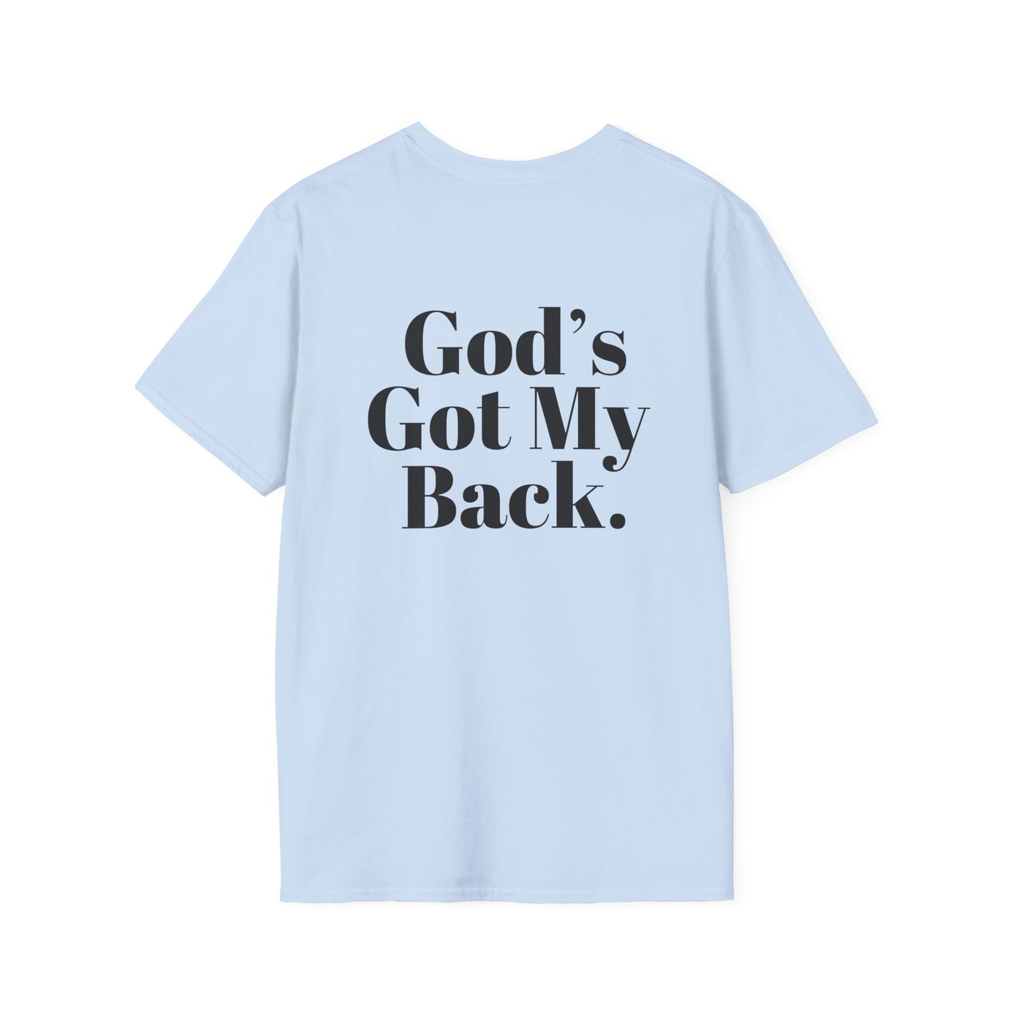 God's Got My Back Men's Tshirt (Black Logo) - Sweet Baby Jeez Teez