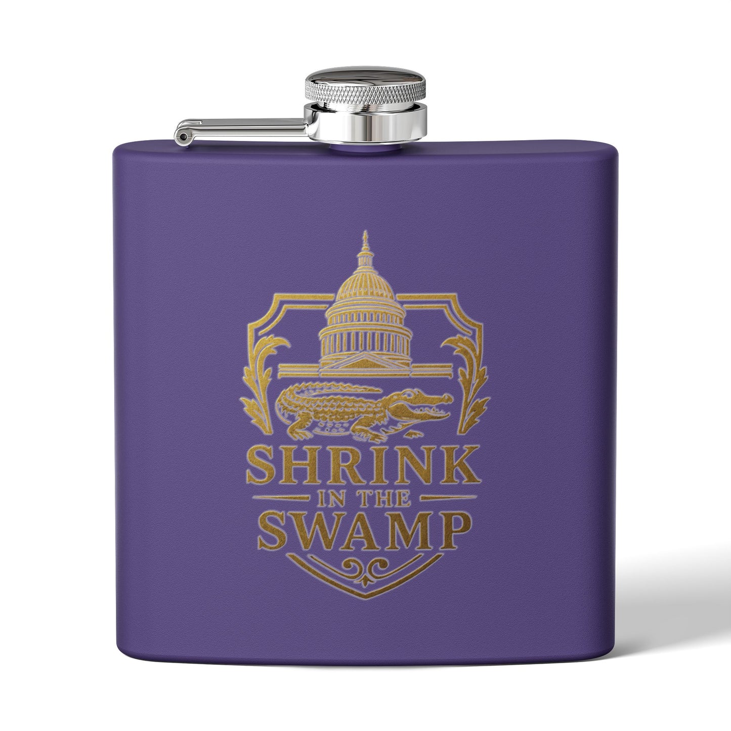 Shrink in the Swamp [TM] Stainless Steel Flask - Sweet Baby Jeez Teez