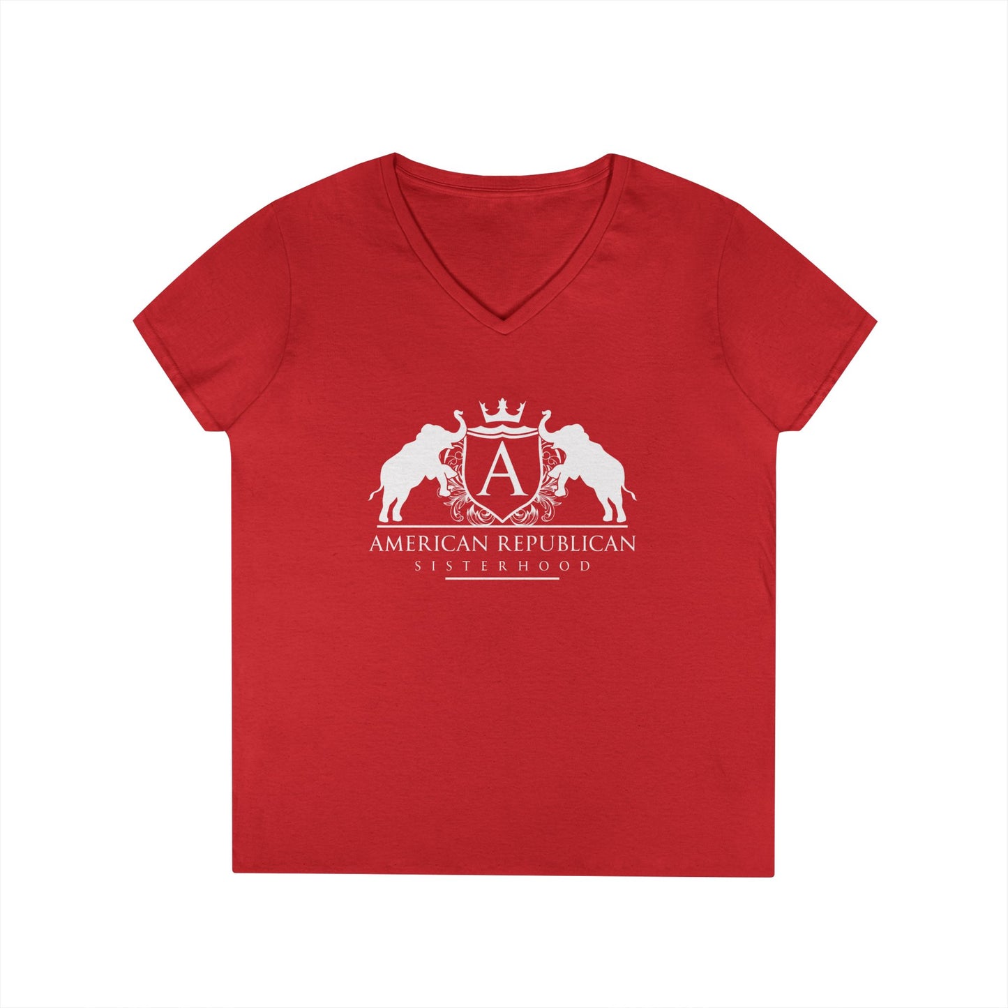 ARS Logo Ladies V-Neck Tshirt (ARS - White Logo) - Sweet Baby Jeez Teez
