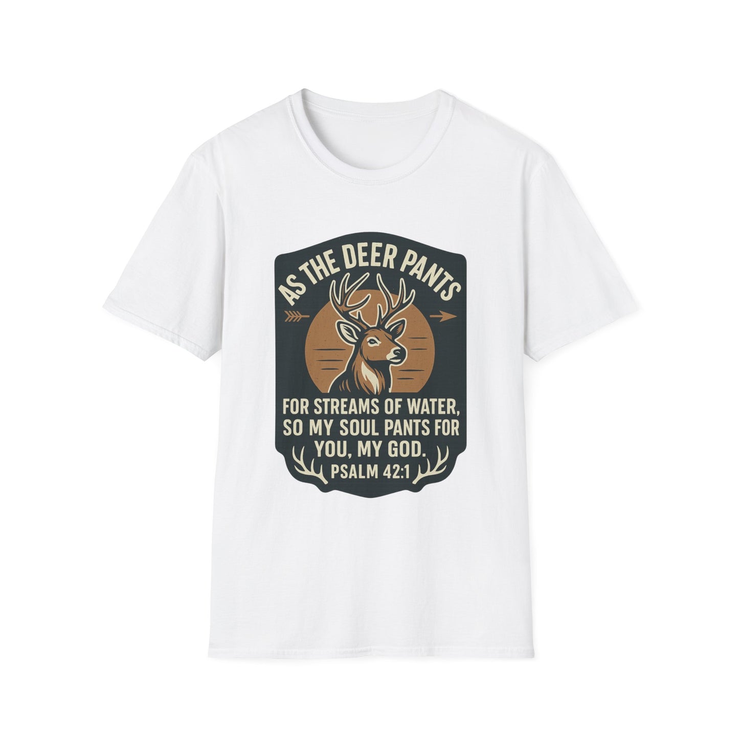 Psalm 42:1 "As The Deer" Bible Verse Softstyle Tshirt